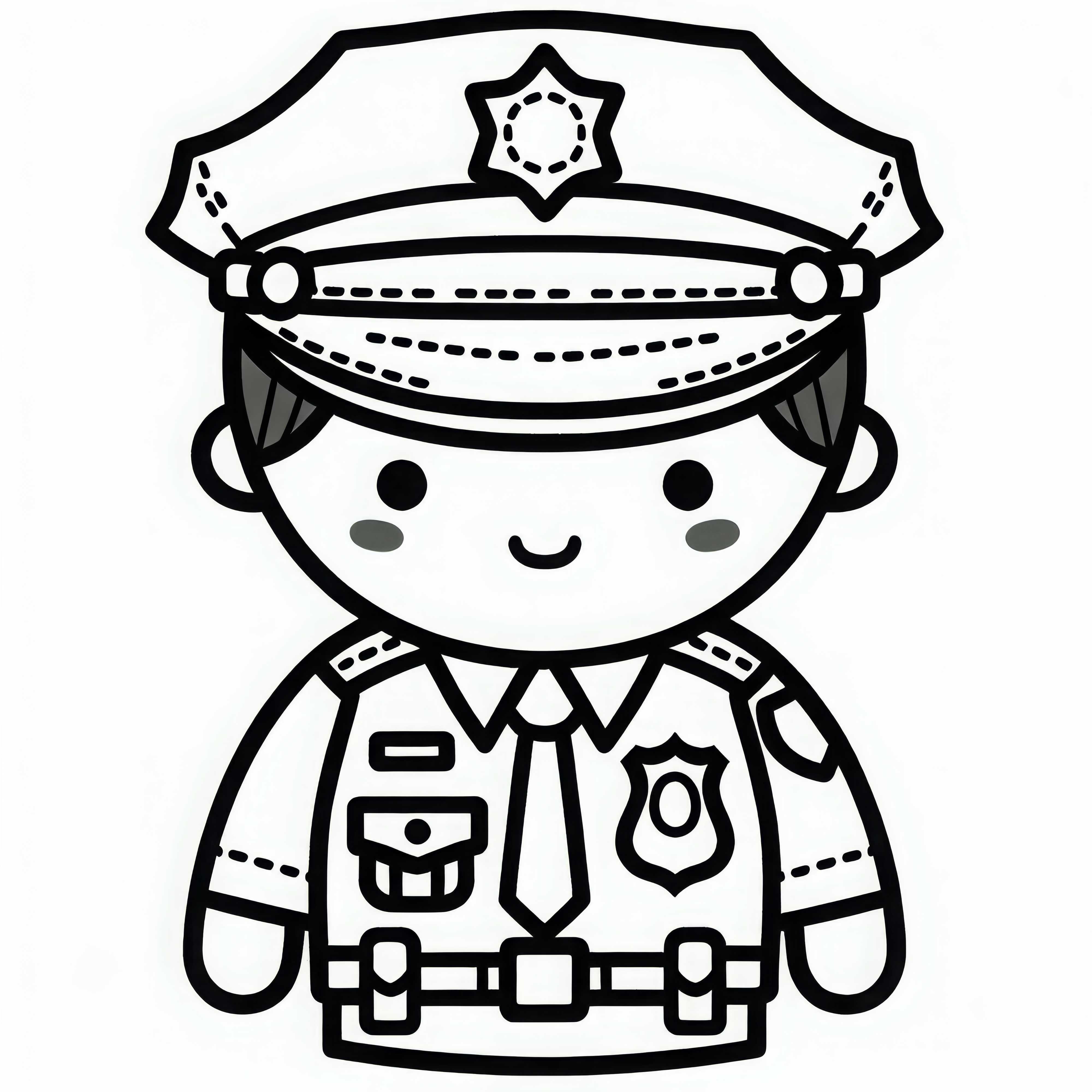 警察官の塗り絵 簡単 無料 警察官の塗り絵 簡単 無料