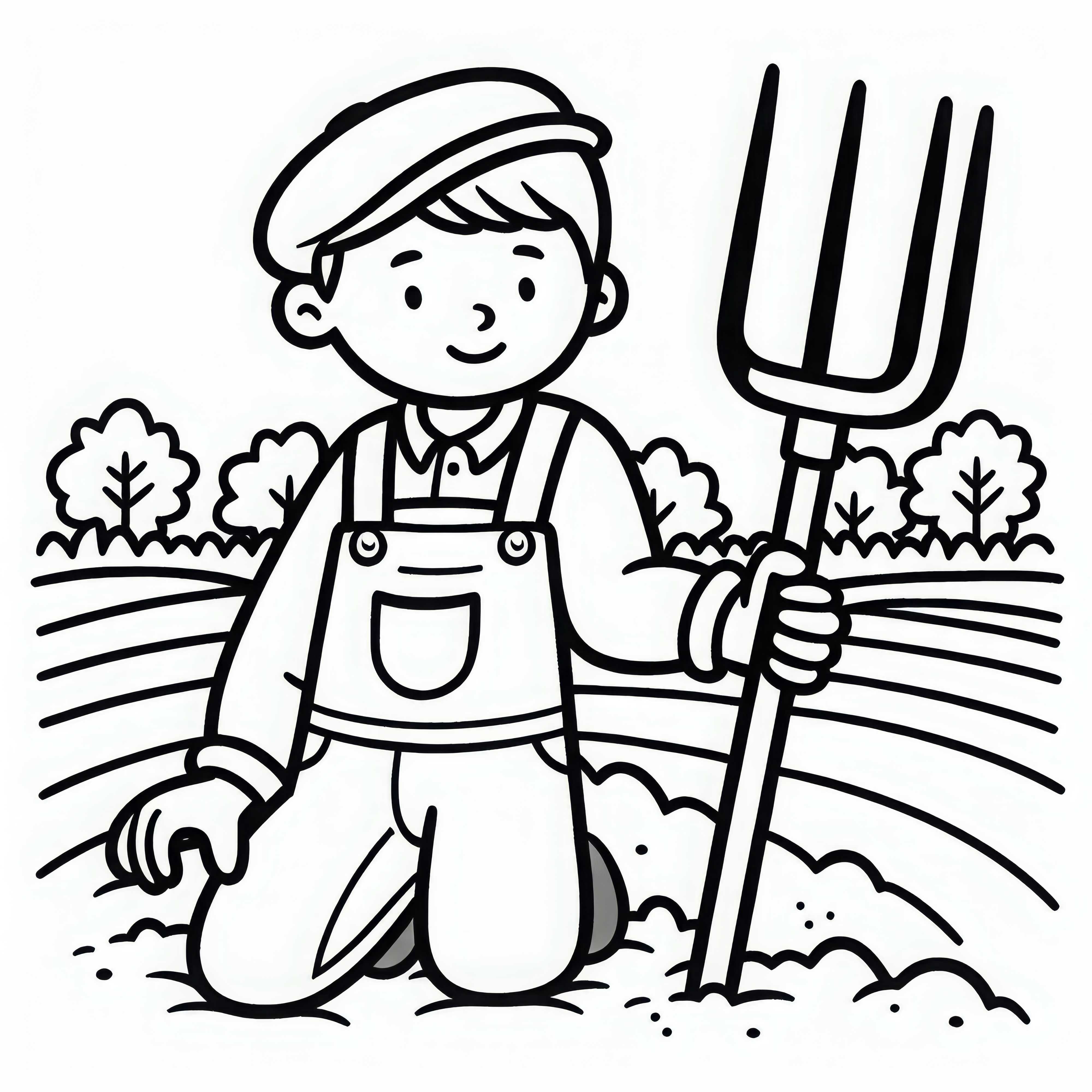Pitchfork for Farmers - Simple Coloring Page Free Pitchfork for Farmers – Simple Coloring Page Free