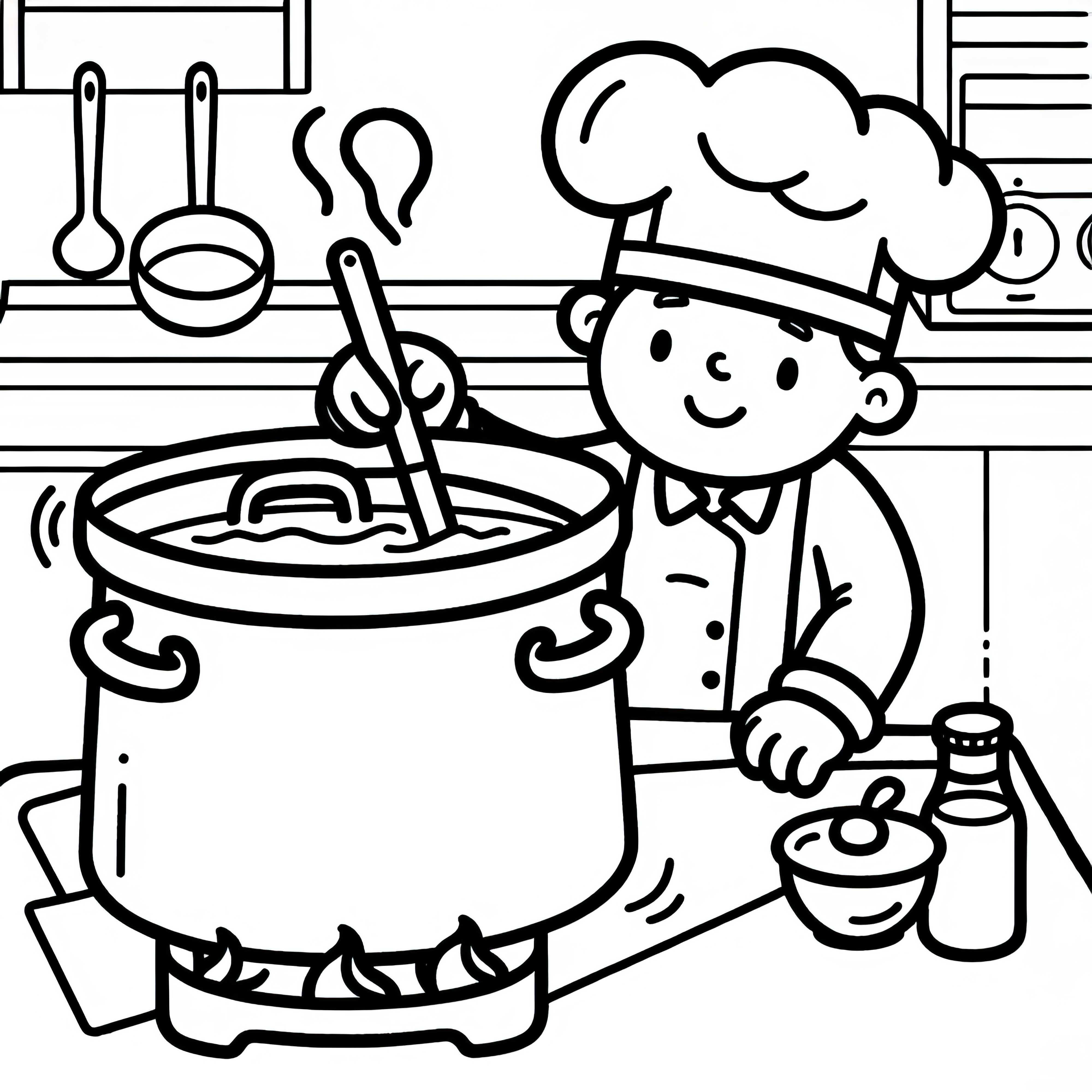 Garnek do gotowania – Prosty rysunek do kolorowania do pobrania za darmo Garnek do gotowania – kolorowanka do łatwego pobrania za darmo