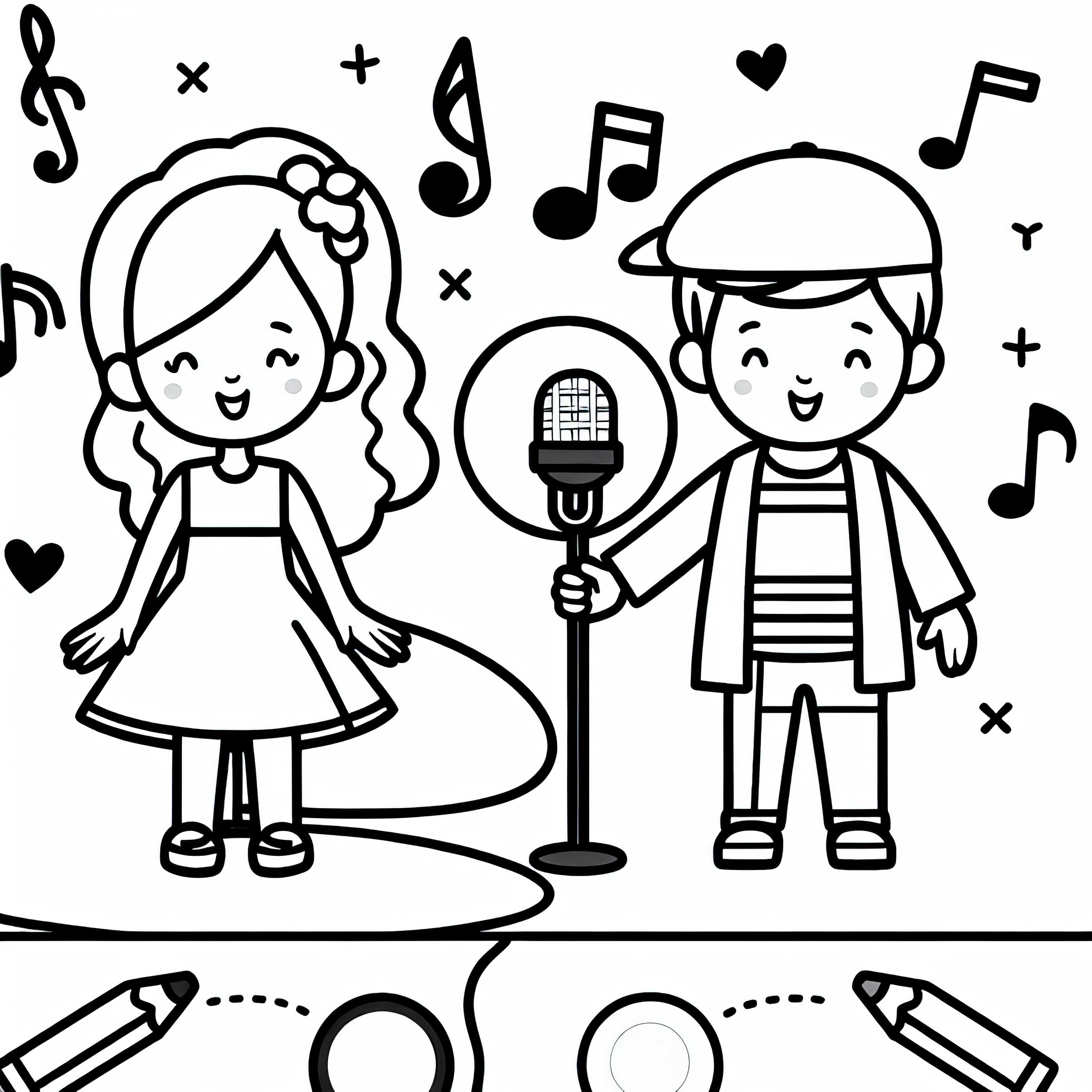 歌手の塗り絵 無料簡単 シンガーの塗り絵 無料で簡単