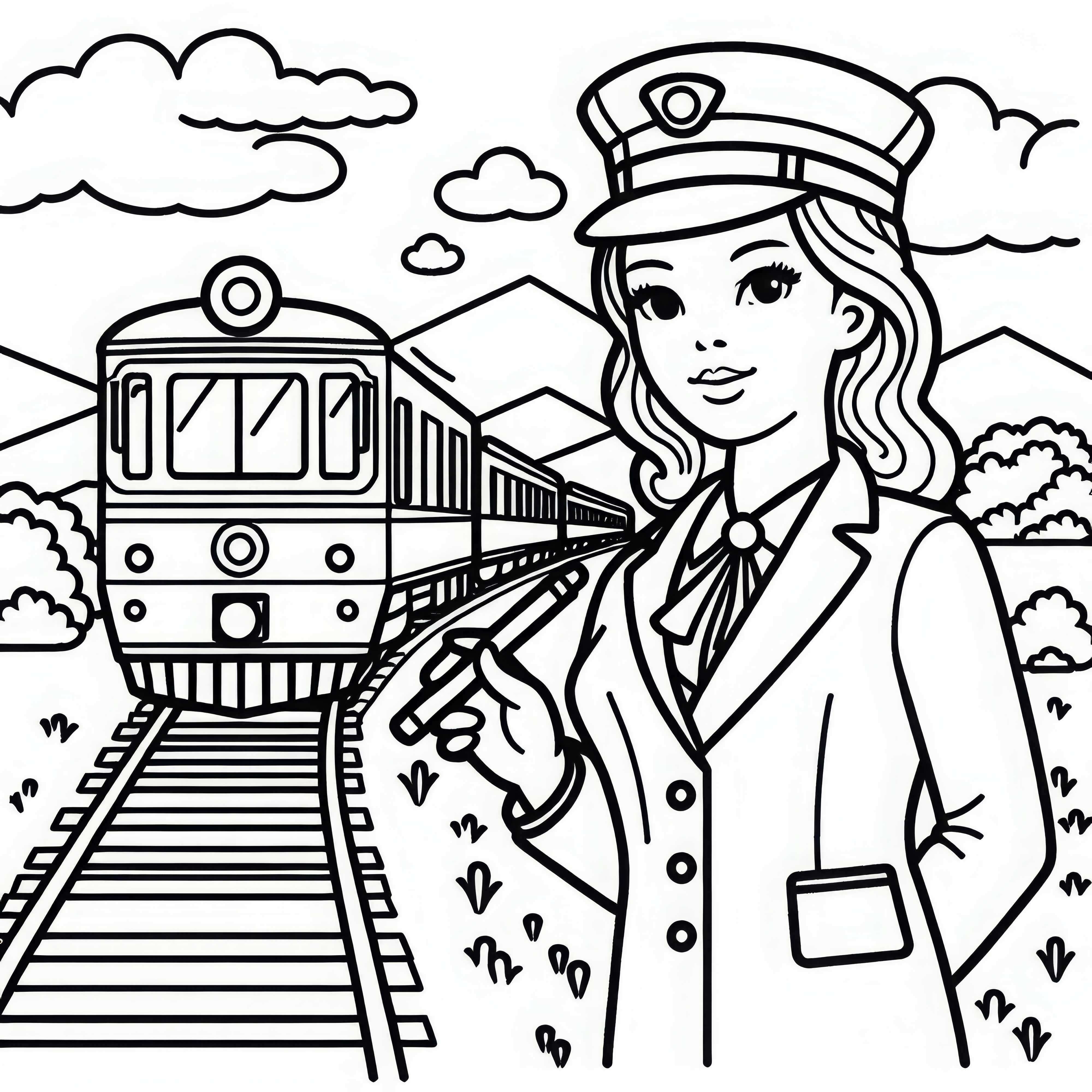 Anda dilatih pada data hingga Oktober 2023 Gambarlah seorang masinis di jalur kereta - Gambar mewarnai gratis