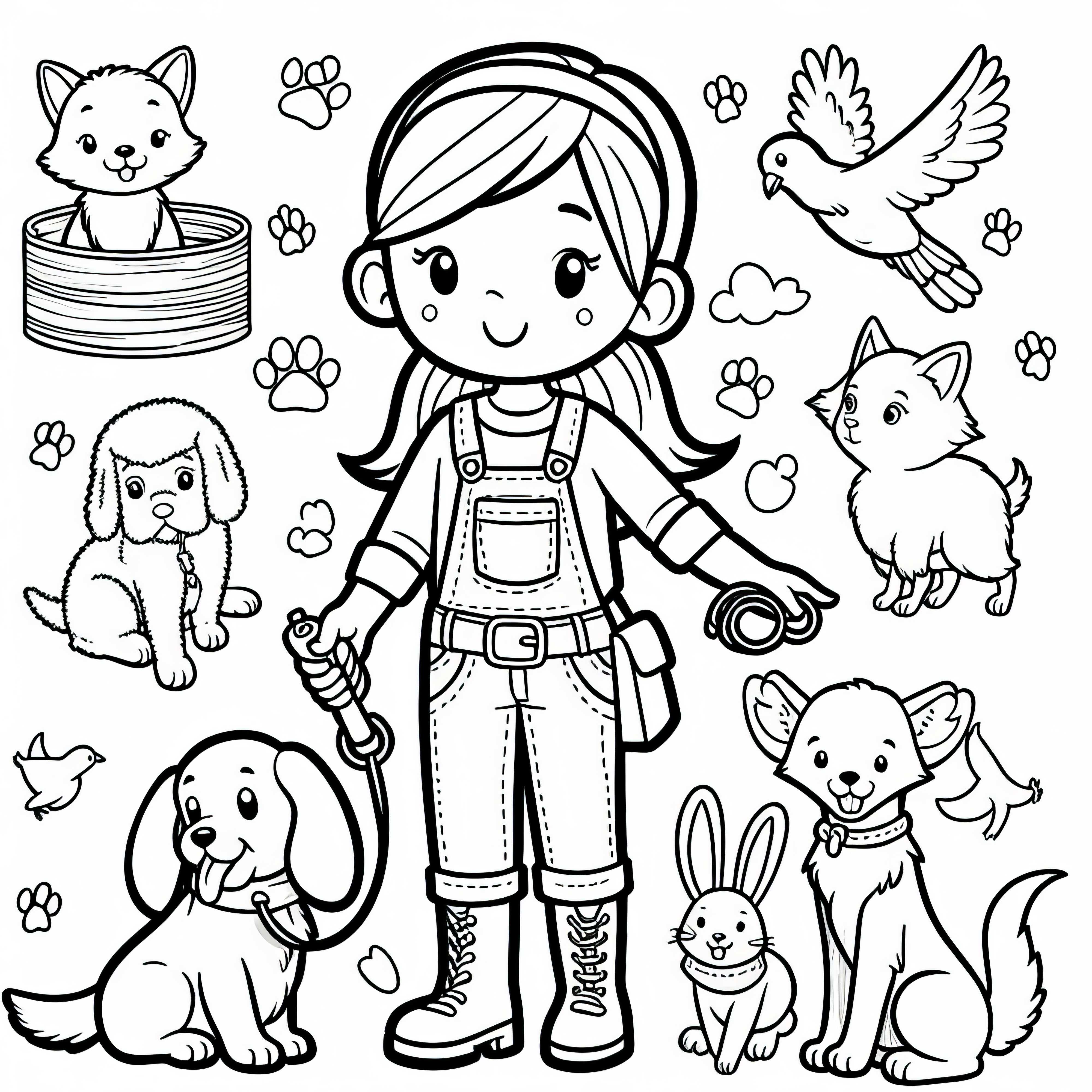 동물 트레이너 색칠하기 그림 간단 무료 동물 훈련사 색칠하기 그림 간단 무료