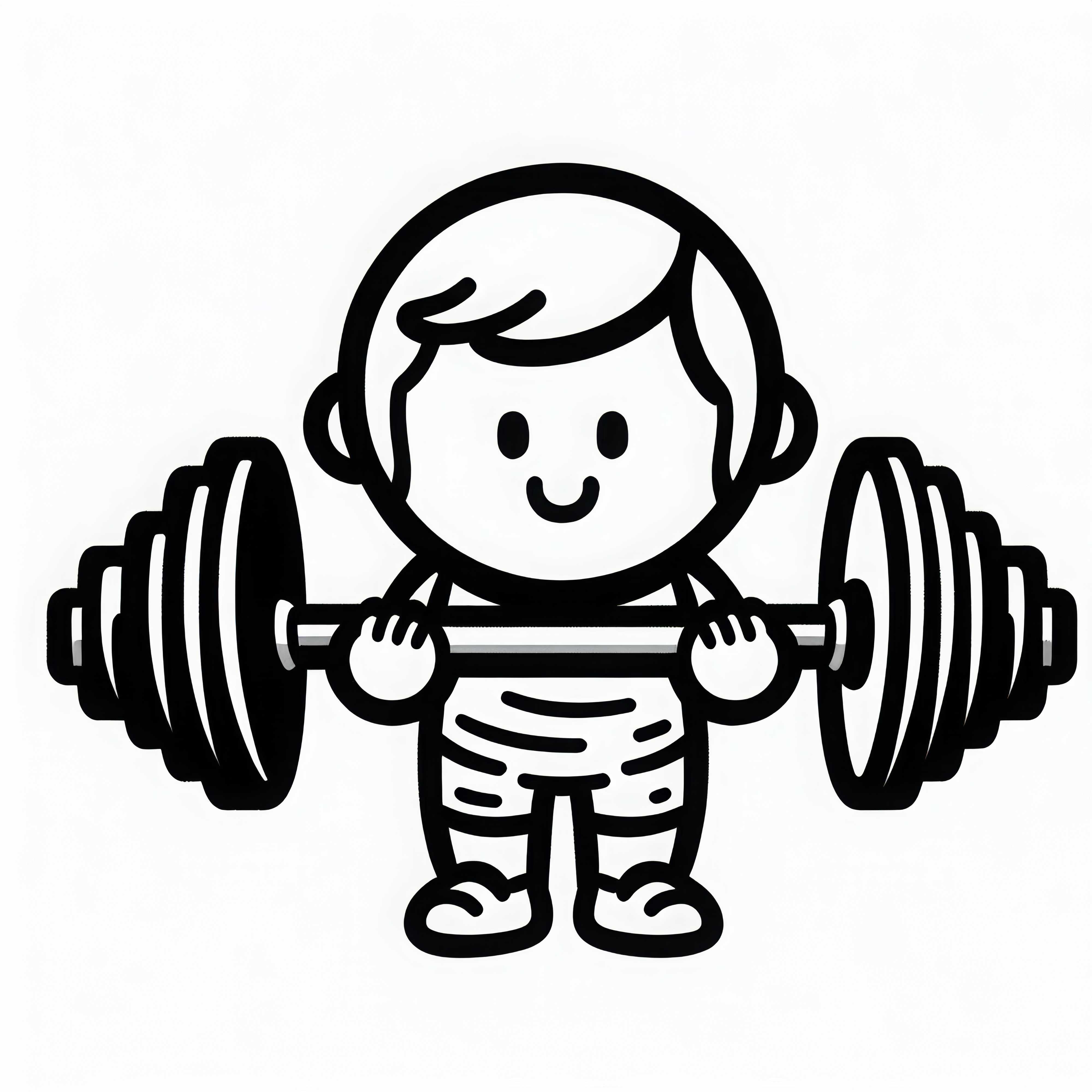 Barbell with weights for bodybuilders – coloring page simple free Barbell with weights for bodybuilders - coloring page simple free