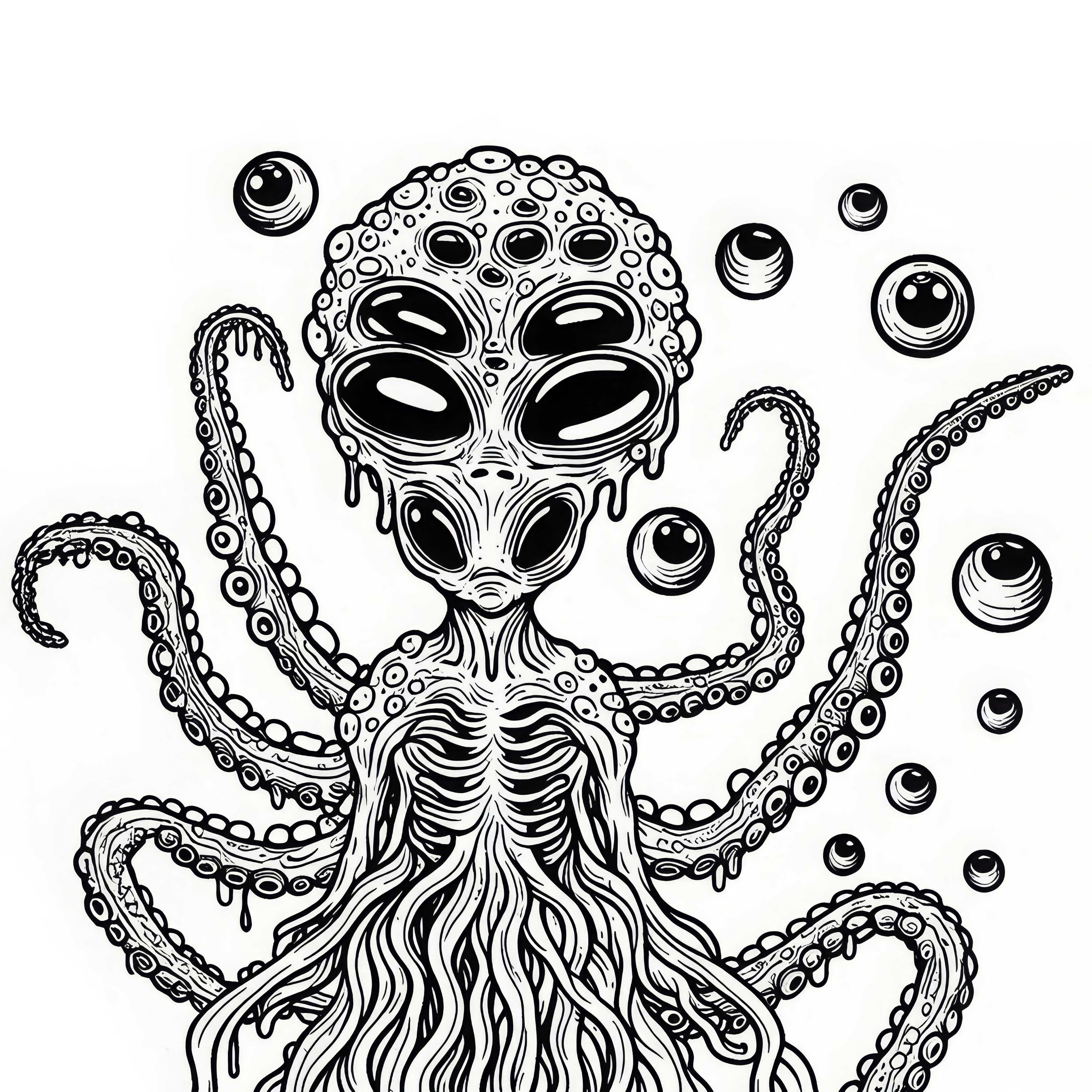 Creepy Alien Coloring Page Free Creepy Alien Coloring Page Free