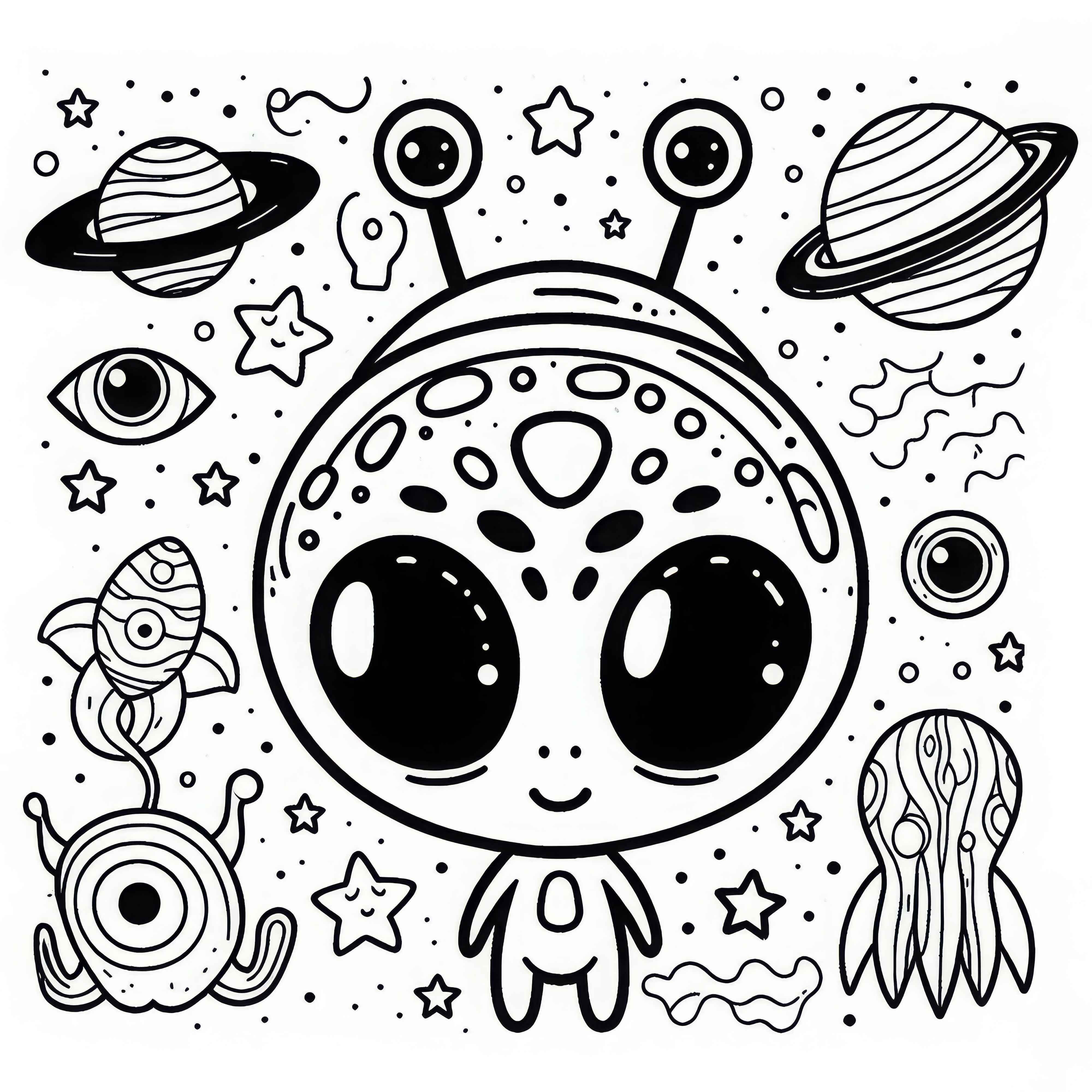 Cute Alien Coloring Page Free Download Cute Alien Coloring Page Free Download