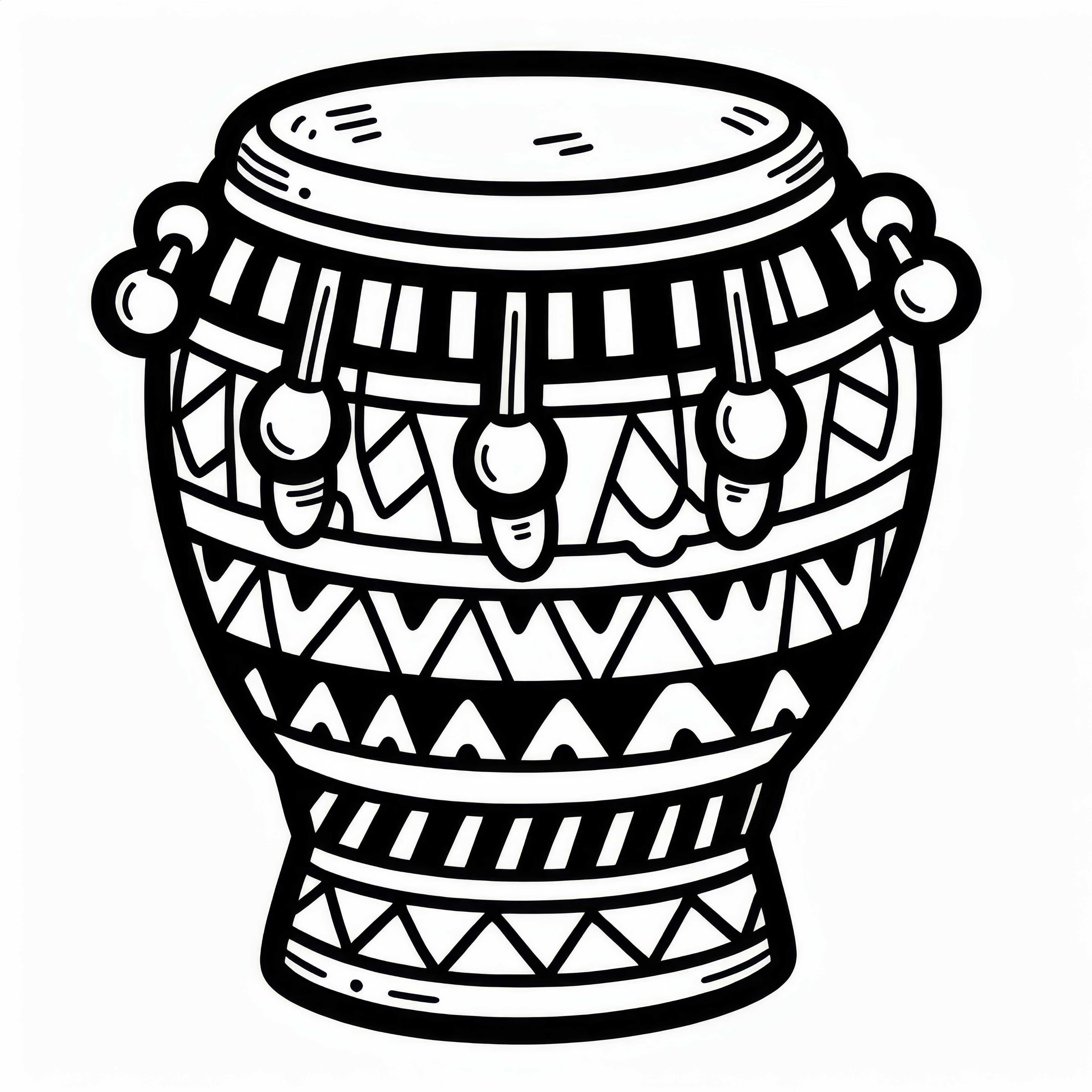 Free download of a bongo coloring template for a percussion instrument Download free Bongo coloring template for a percussion instrument