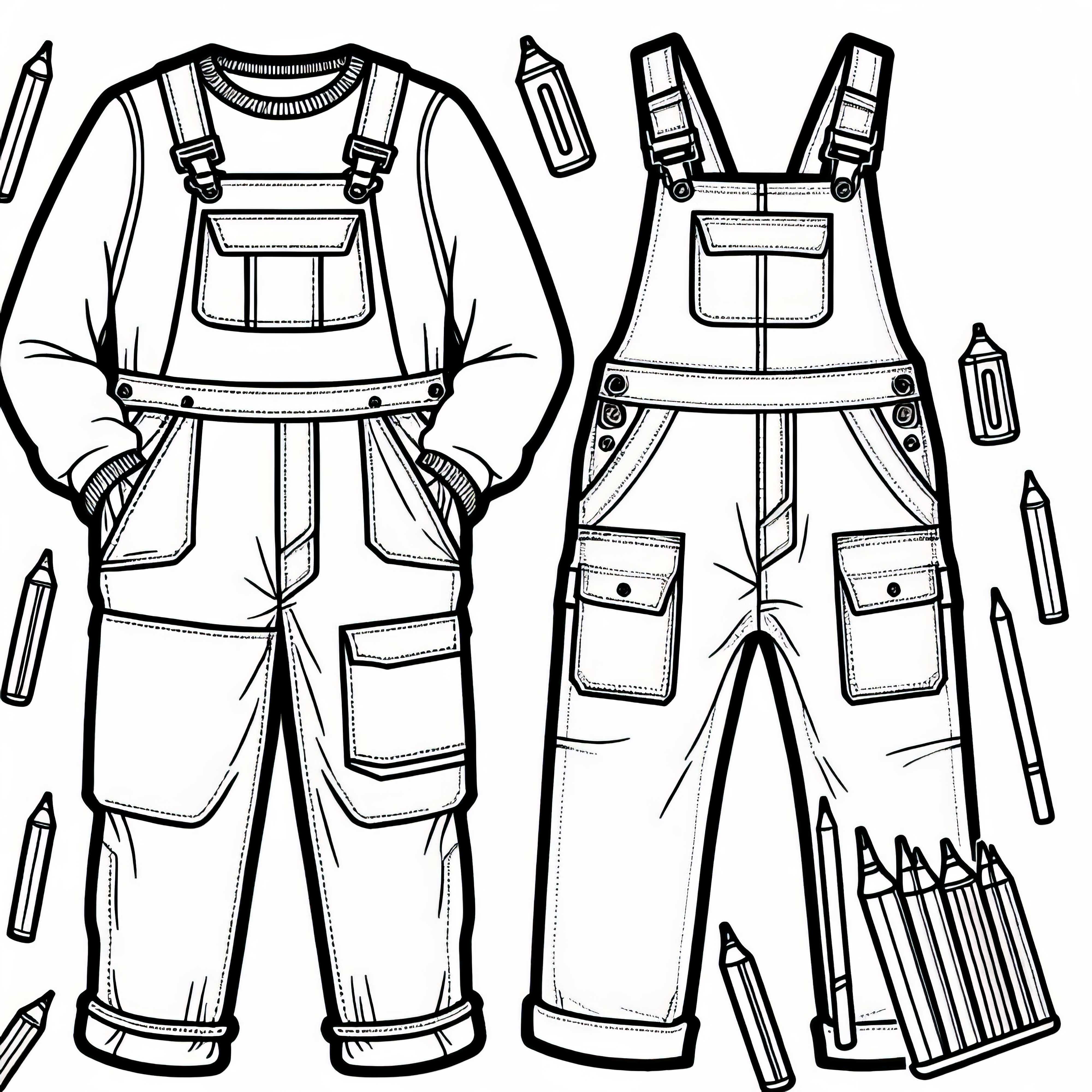 Coloring page for clothing in overalls - Free download Coloring page for clothing in overalls - Free download