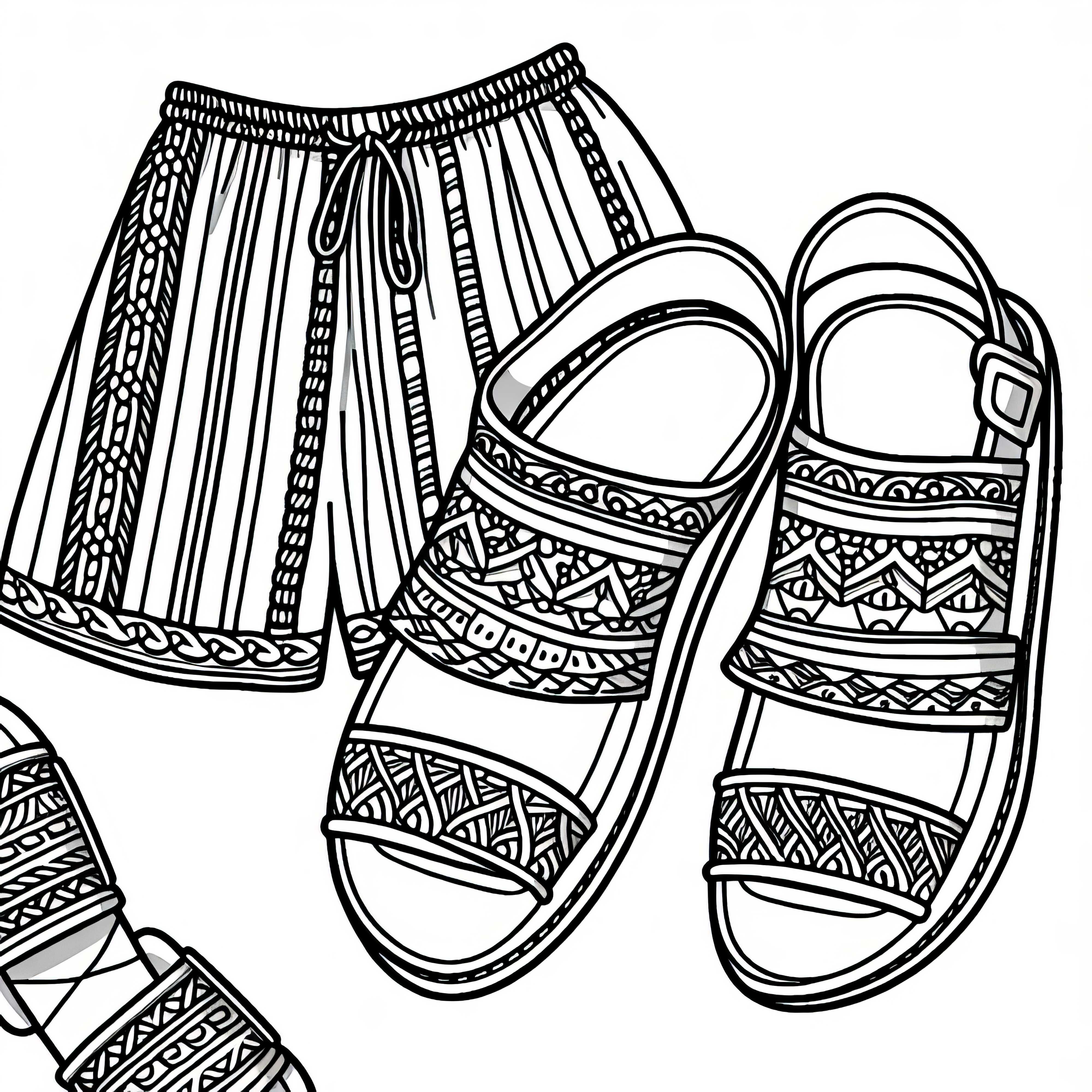 Sandal coloring template clothing free Sandals coloring template clothing free