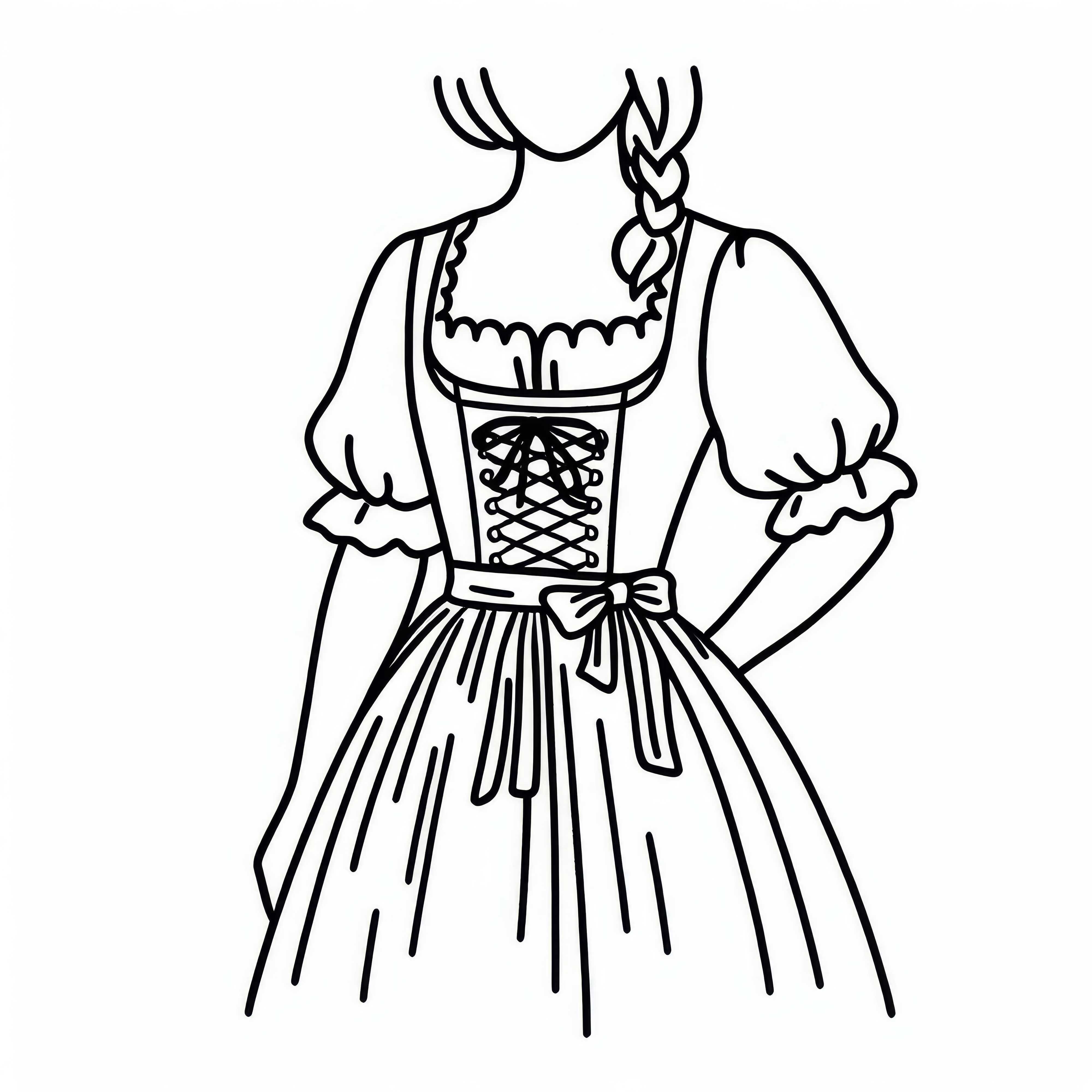 Dirndl coloring page for clothing free to download Dirndl coloring page for clothing free to download