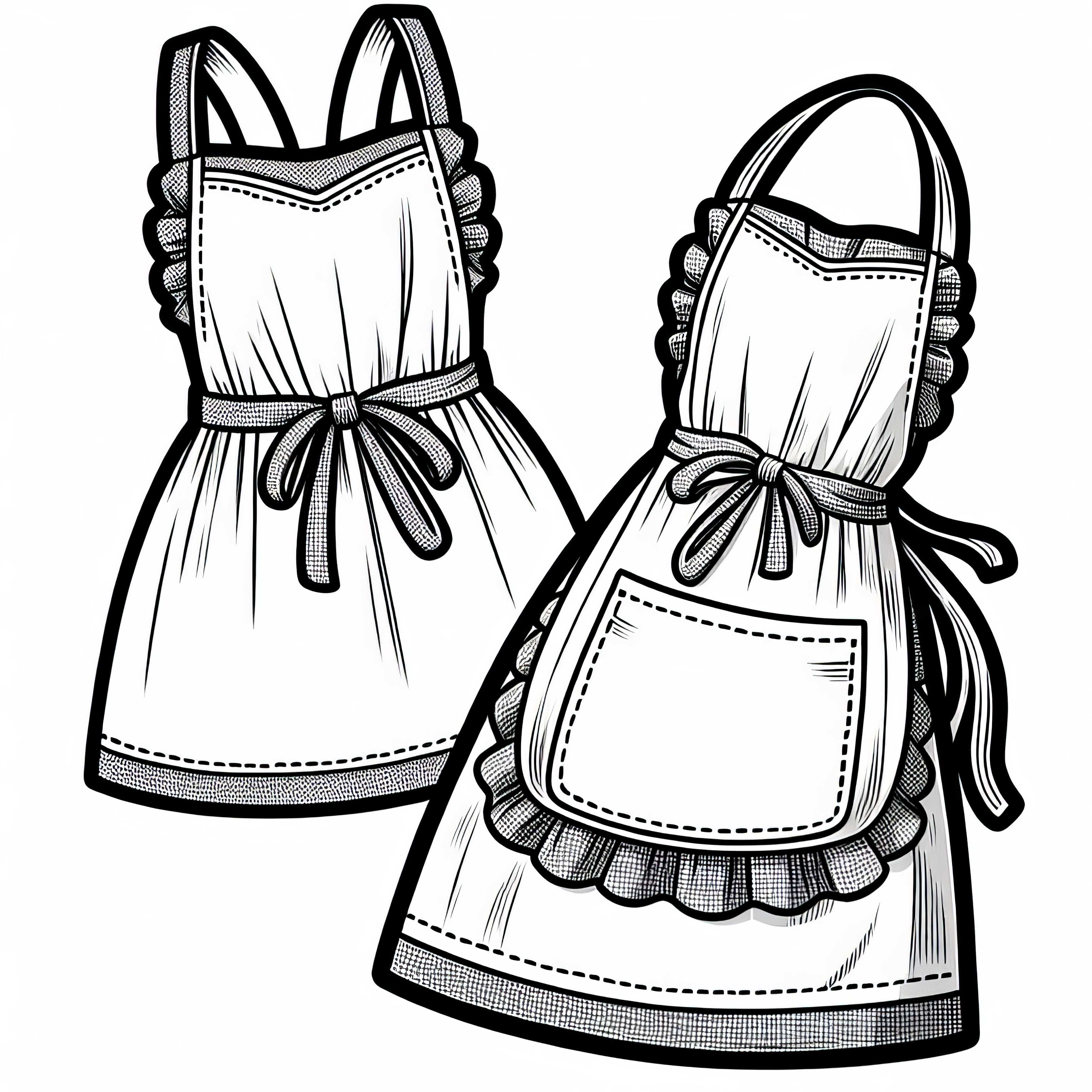 Coloring page apron - Free template for clothing Coloring Page Apron – Free Template for Clothing
