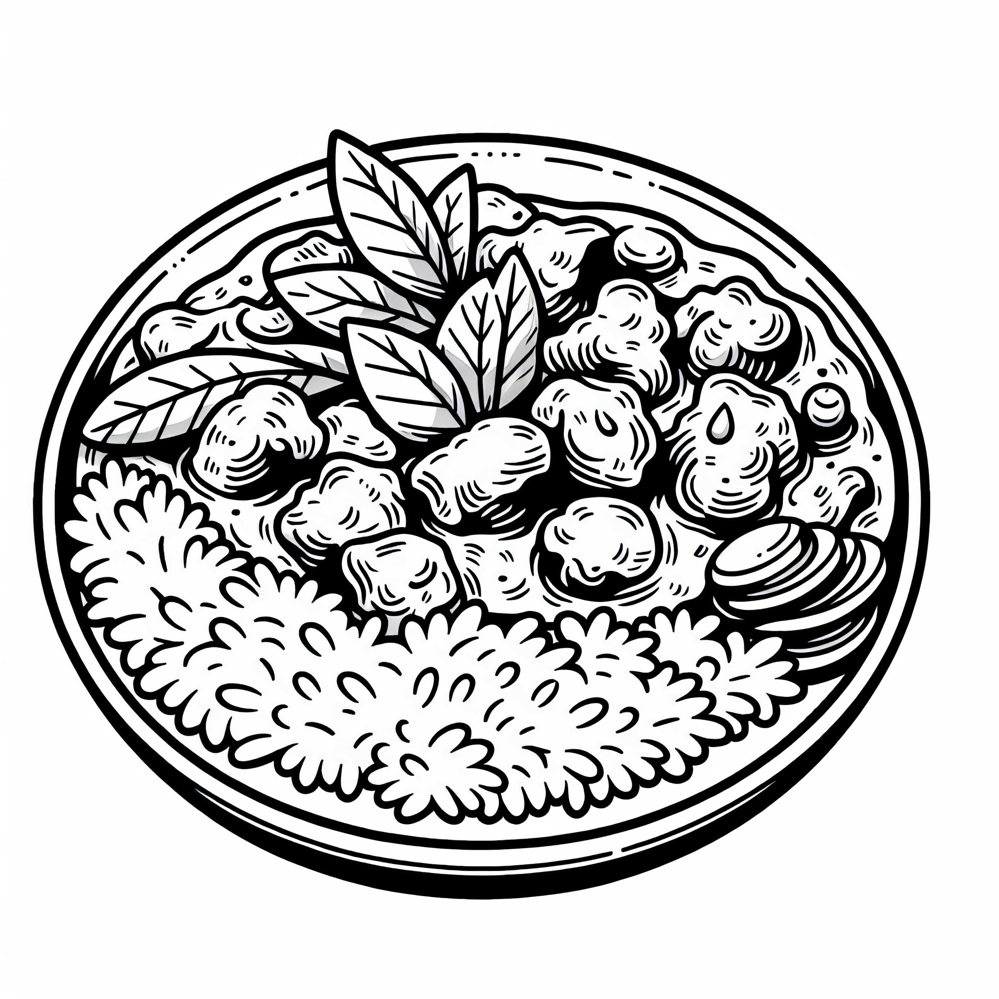 Curry as a main dish coloring template free Curry as a main dish coloring page Free