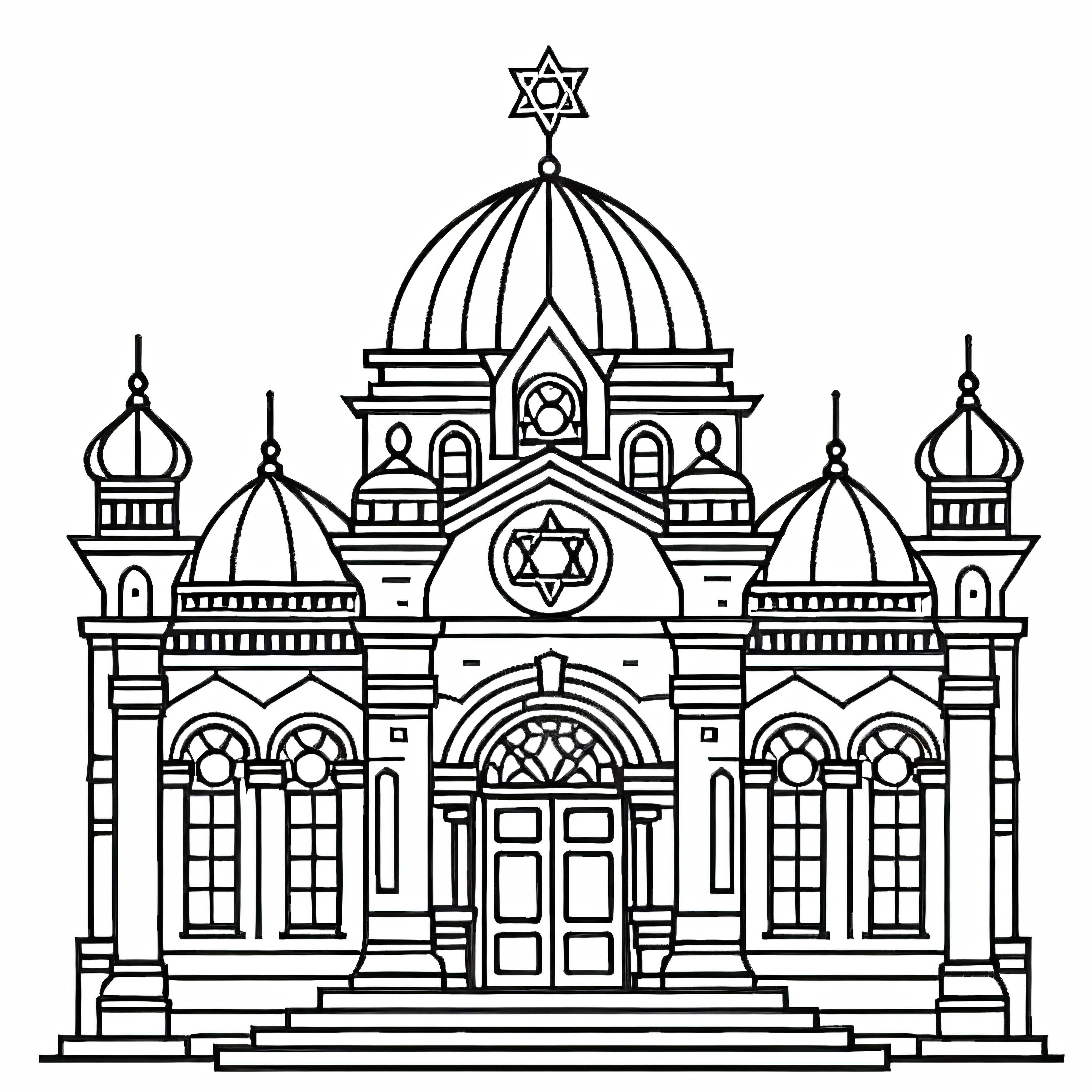 Coloring page of a synagogue as a free coloring template Coloring page of a synagogue as a free coloring template