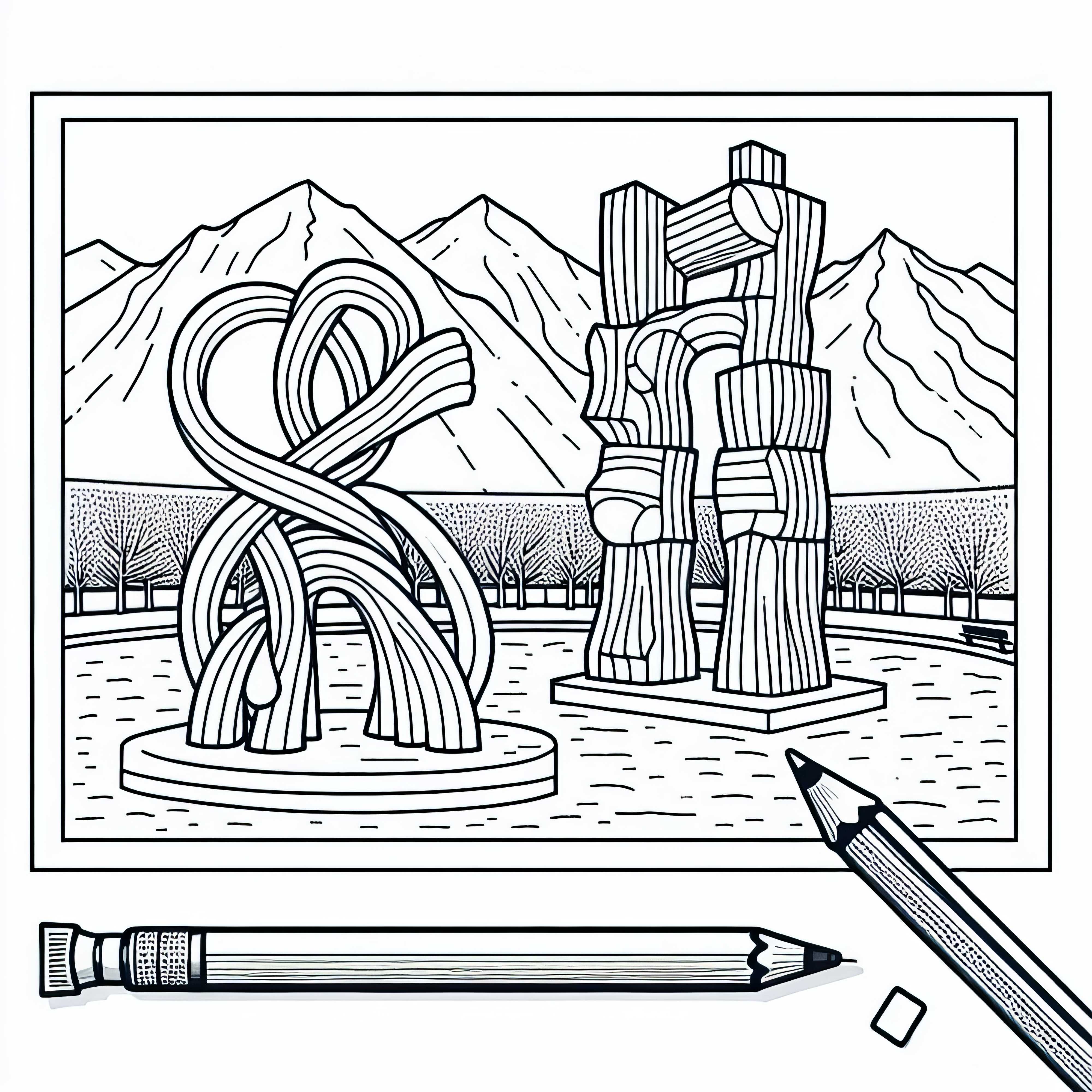 Sculpture Park Coloring Page Free Sculpture Park Coloring Page Free
