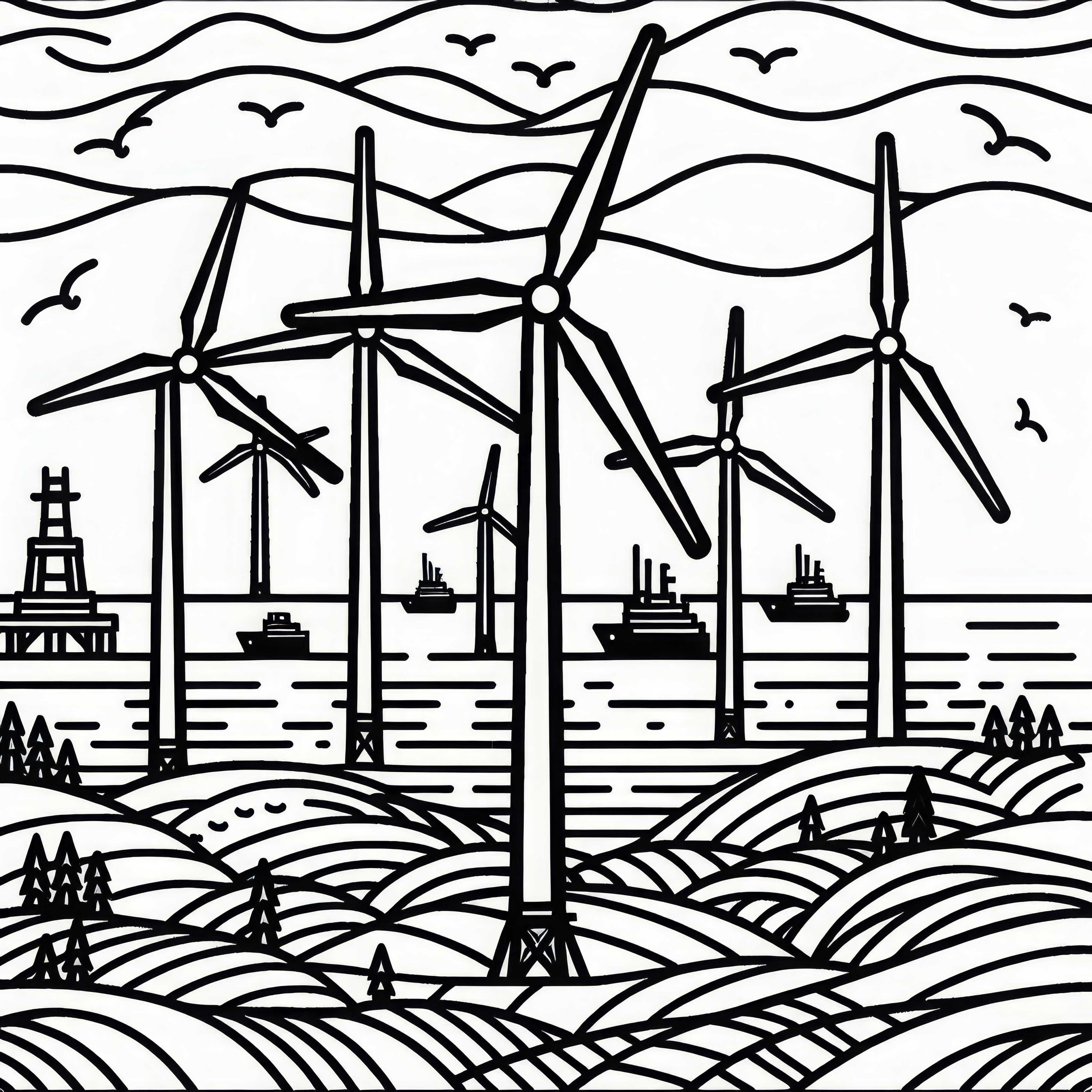 Offshore Wind Farm Coloring Page Free Offshore wind farm coloring page free