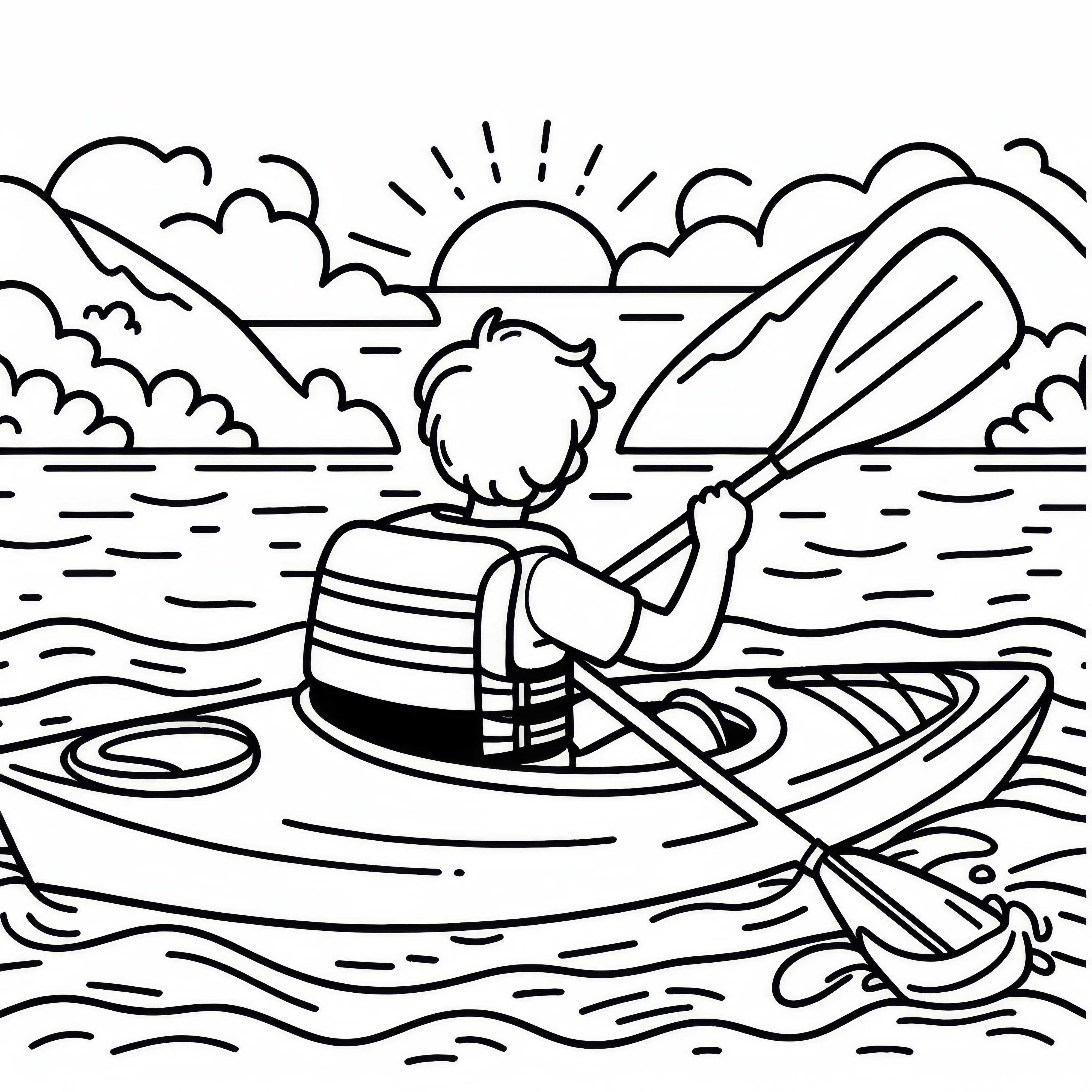 Kayaking Coloring Page - Free Hobby Picture to Color Kayaking Coloring Page - Free Hobby Image to Color