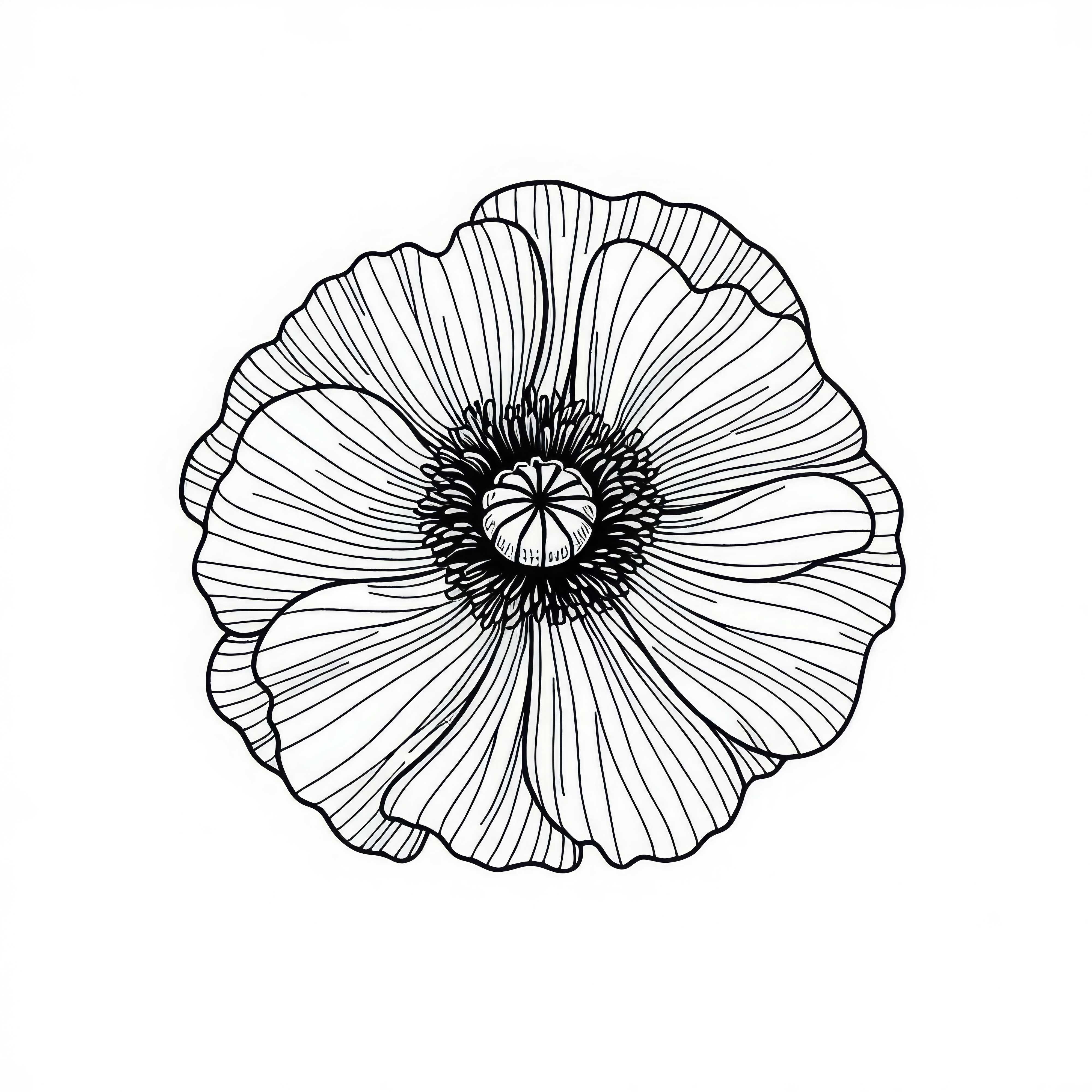 Bloom of the poppy flower – Free coloring page Bloom of the poppy flower - Free coloring page