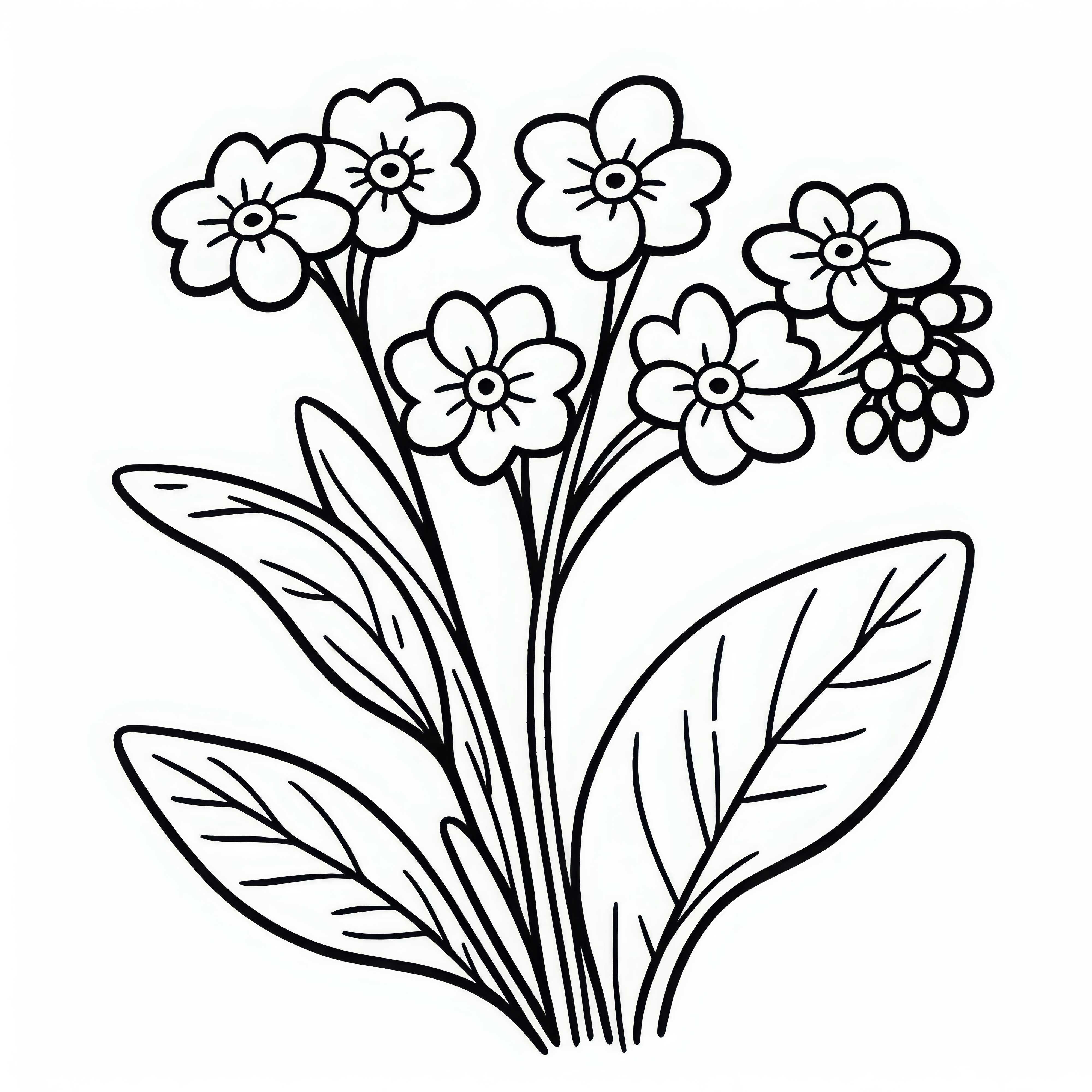 Forget-me-not coloring page - Free coloring template Forget-me-not coloring page - Free coloring template