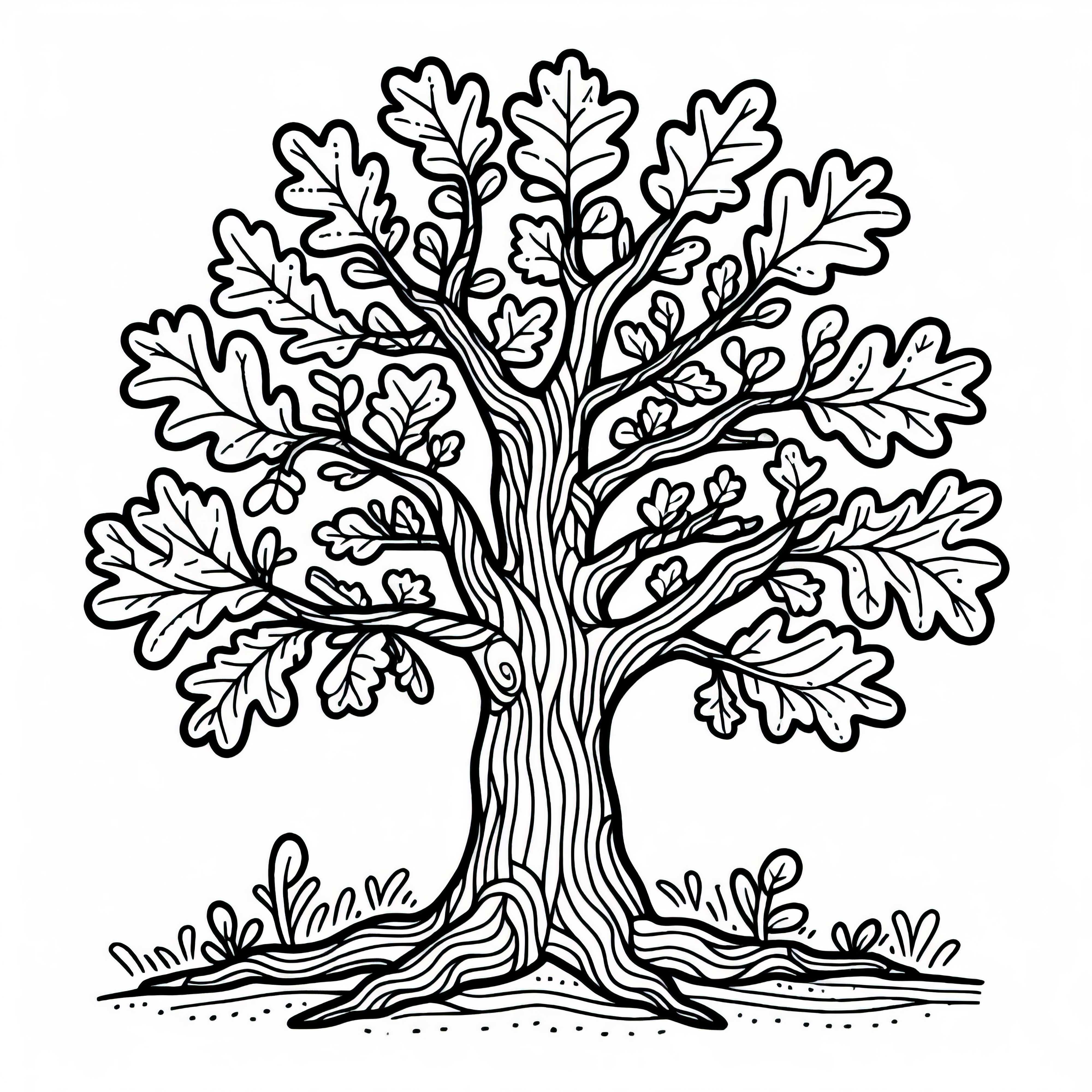 Free oak coloring page to download Free oak coloring page to download
