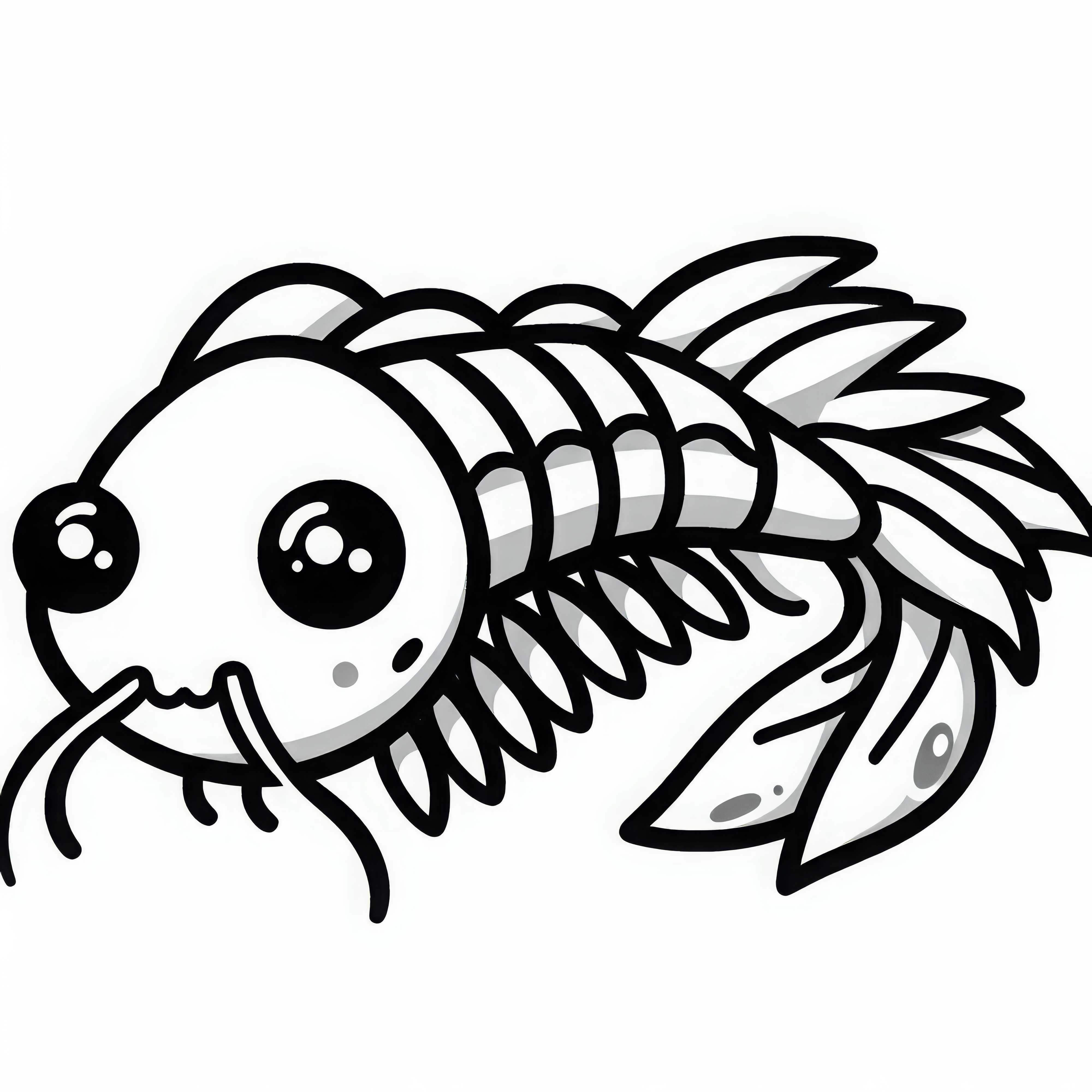 Free coloring page of a silverfish Free coloring template of a silverfish