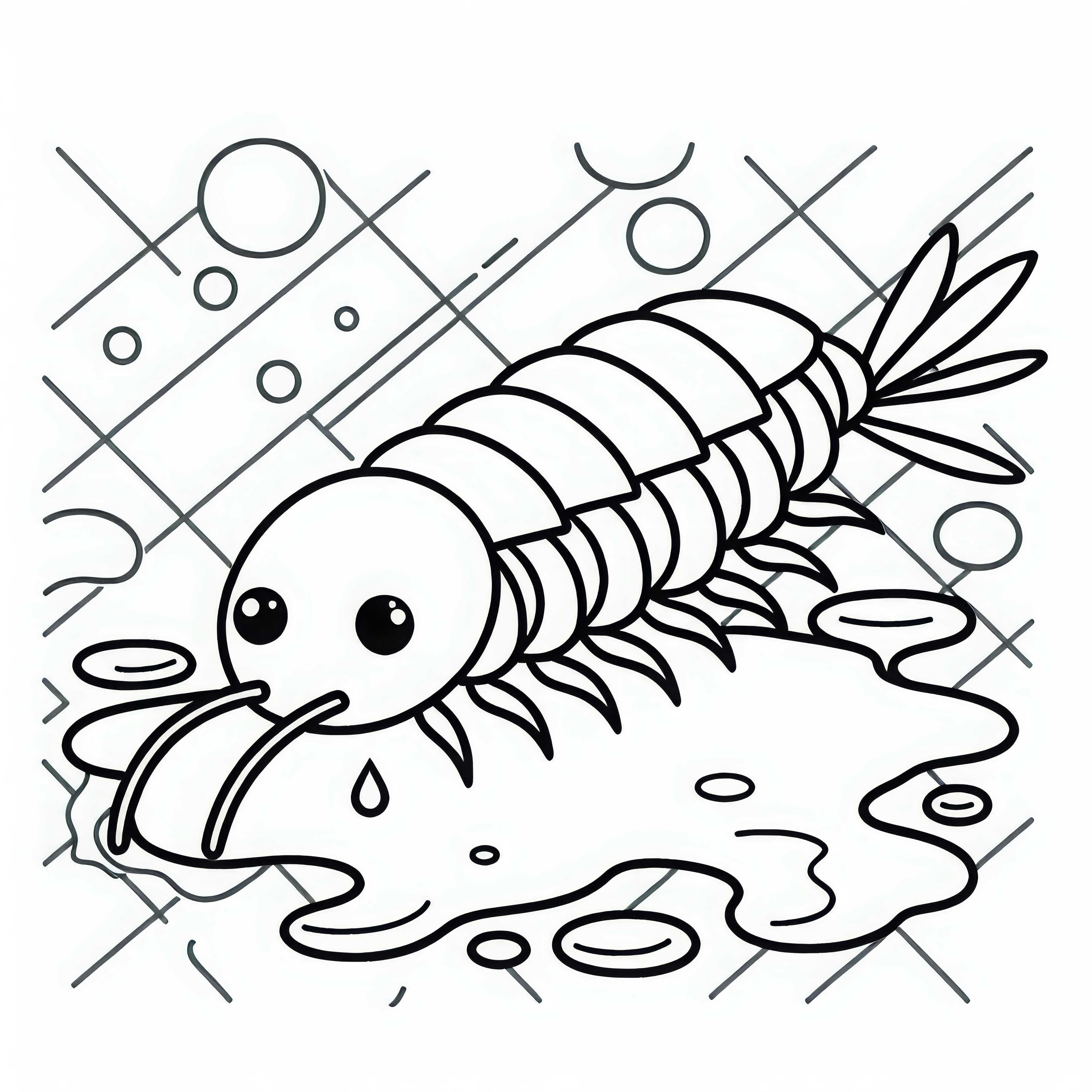 Silverfish running over a damp tile – Download coloring page for free Silverfish runs over a damp tile - Download coloring page for free