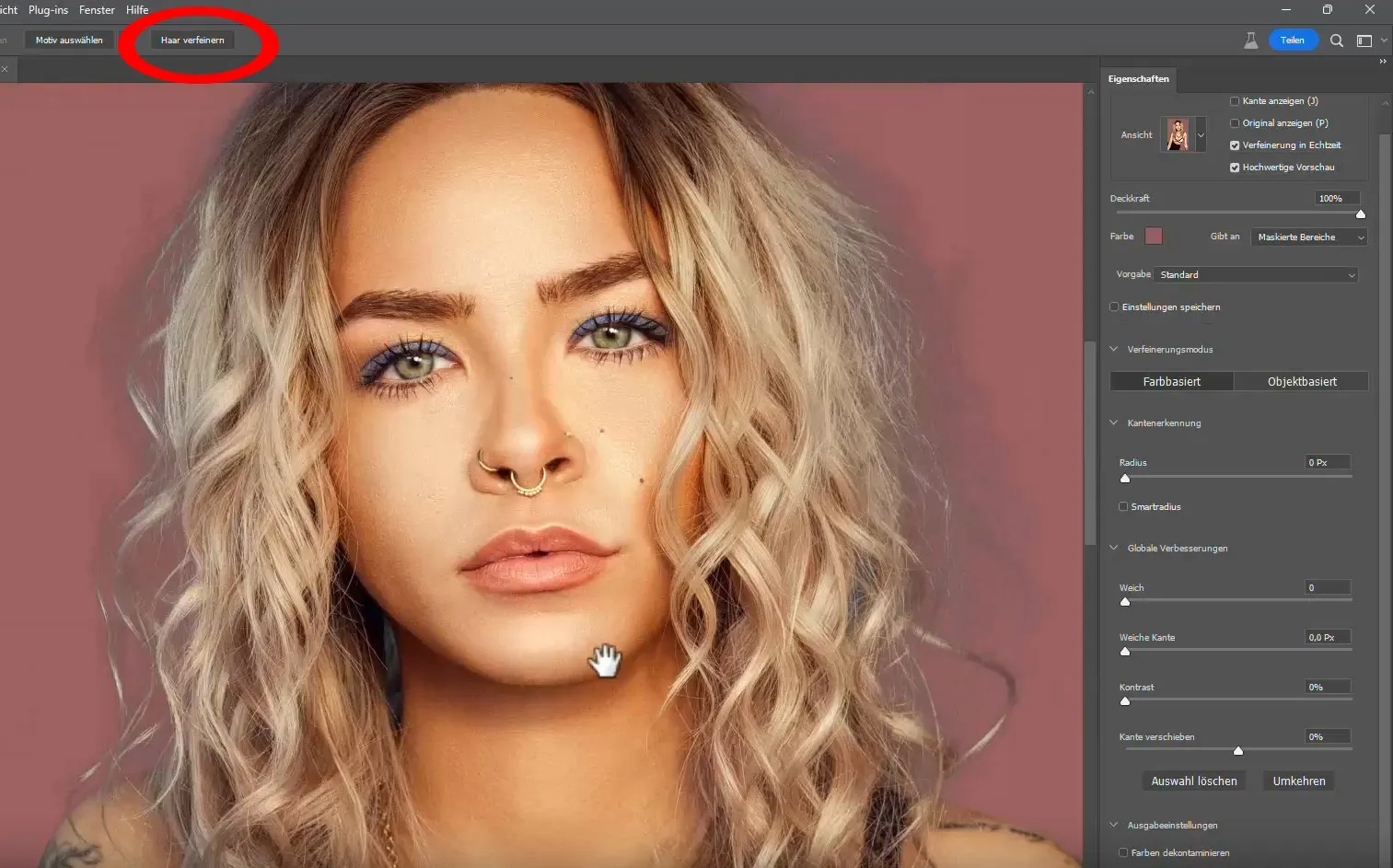 Oříznutí obrázků v programu Photoshop: Vylepšení při zacházení s vlasy (Odstranění pozadí v programu Photoshop)