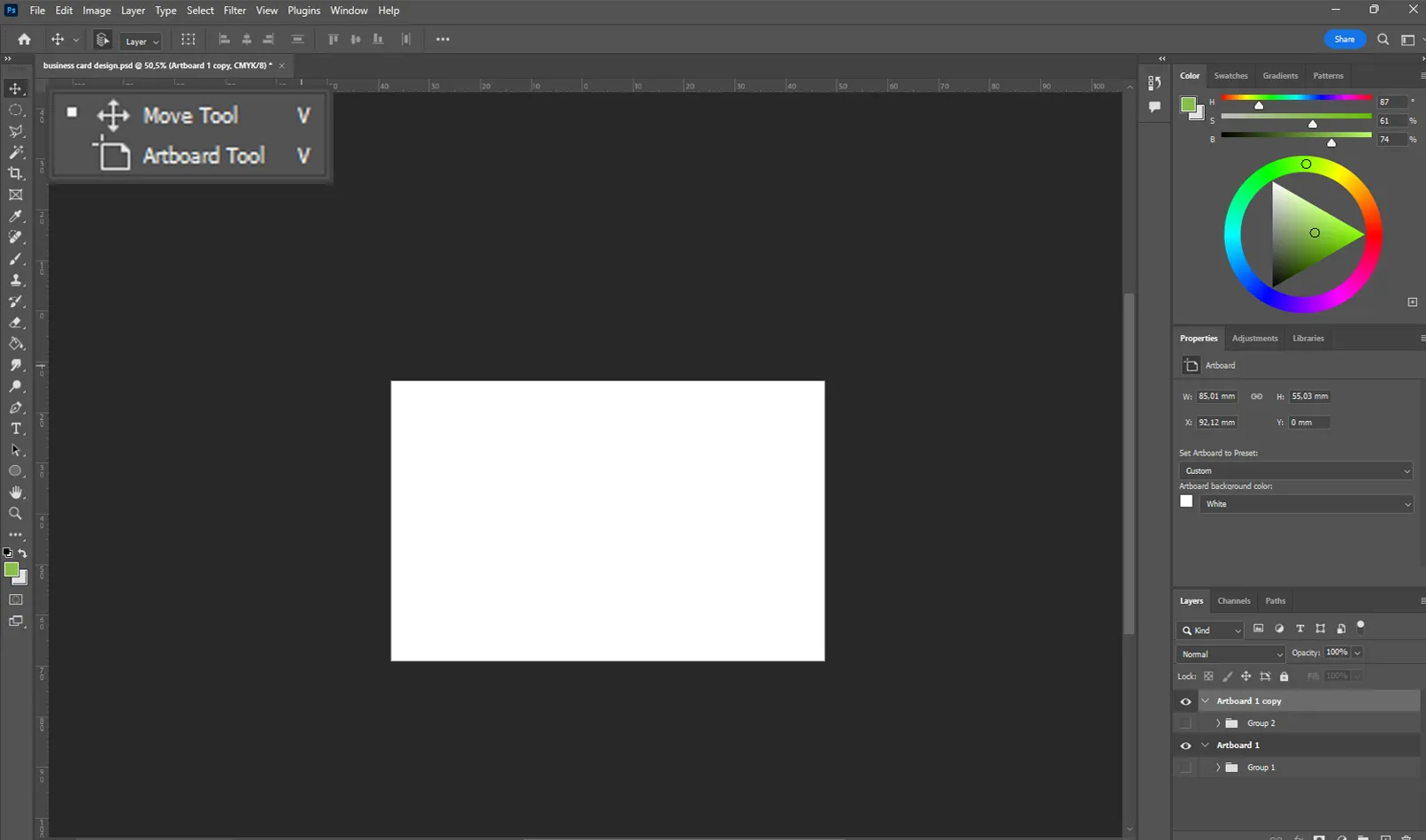 Vytvorte si vlastnú vizitku v programe Adobe Photoshop 2