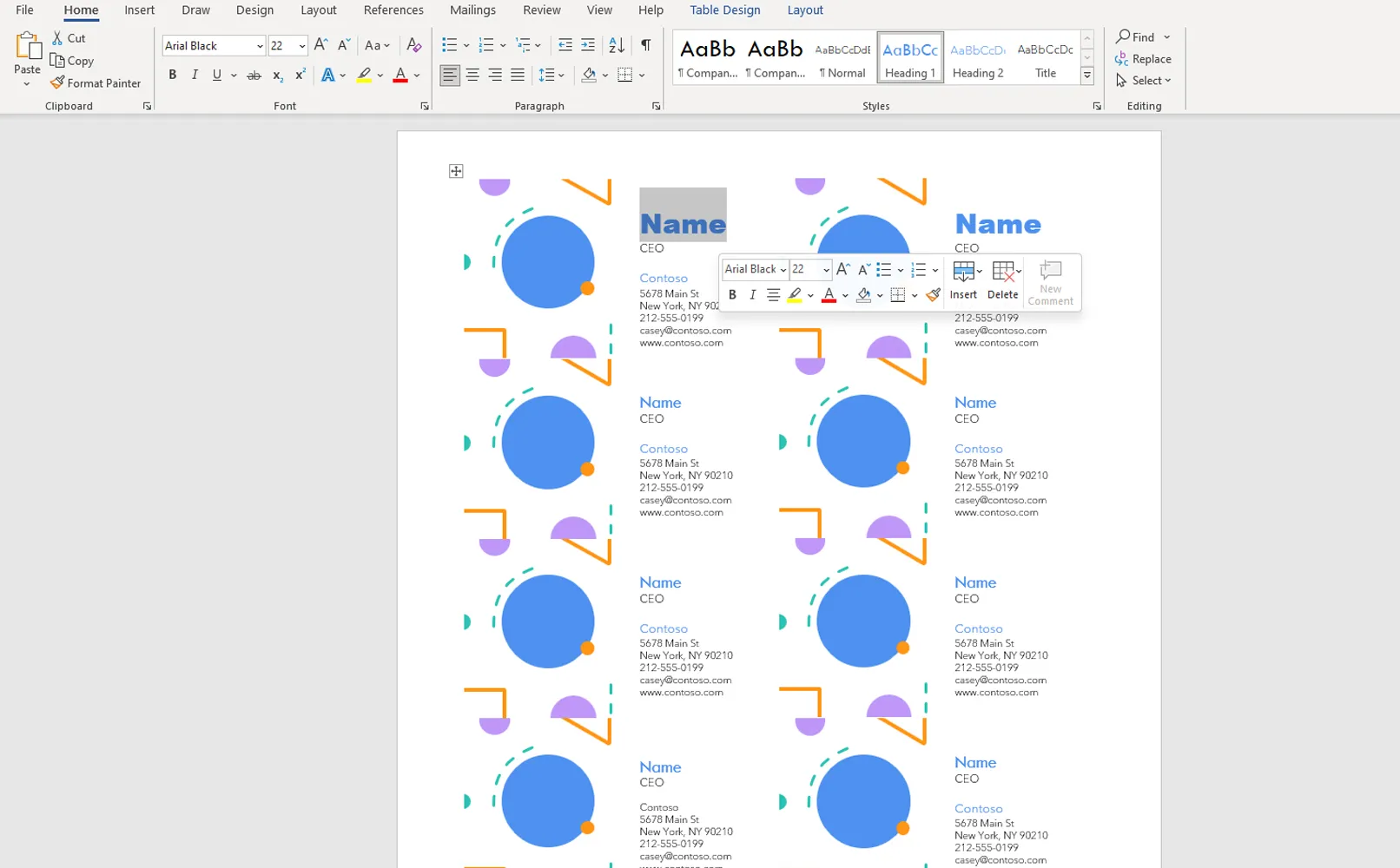 plantilla tarjetas de visita descarga word