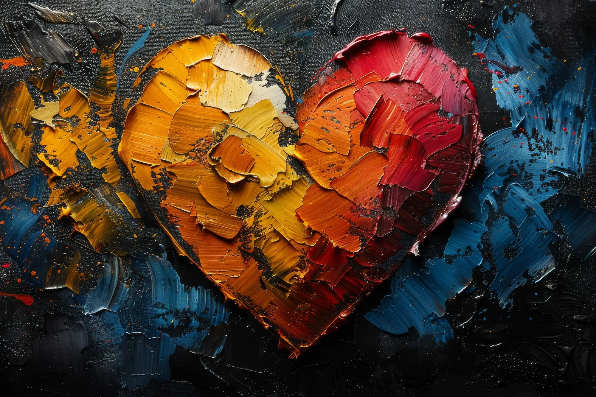 Frases de amor: corazón pintado.