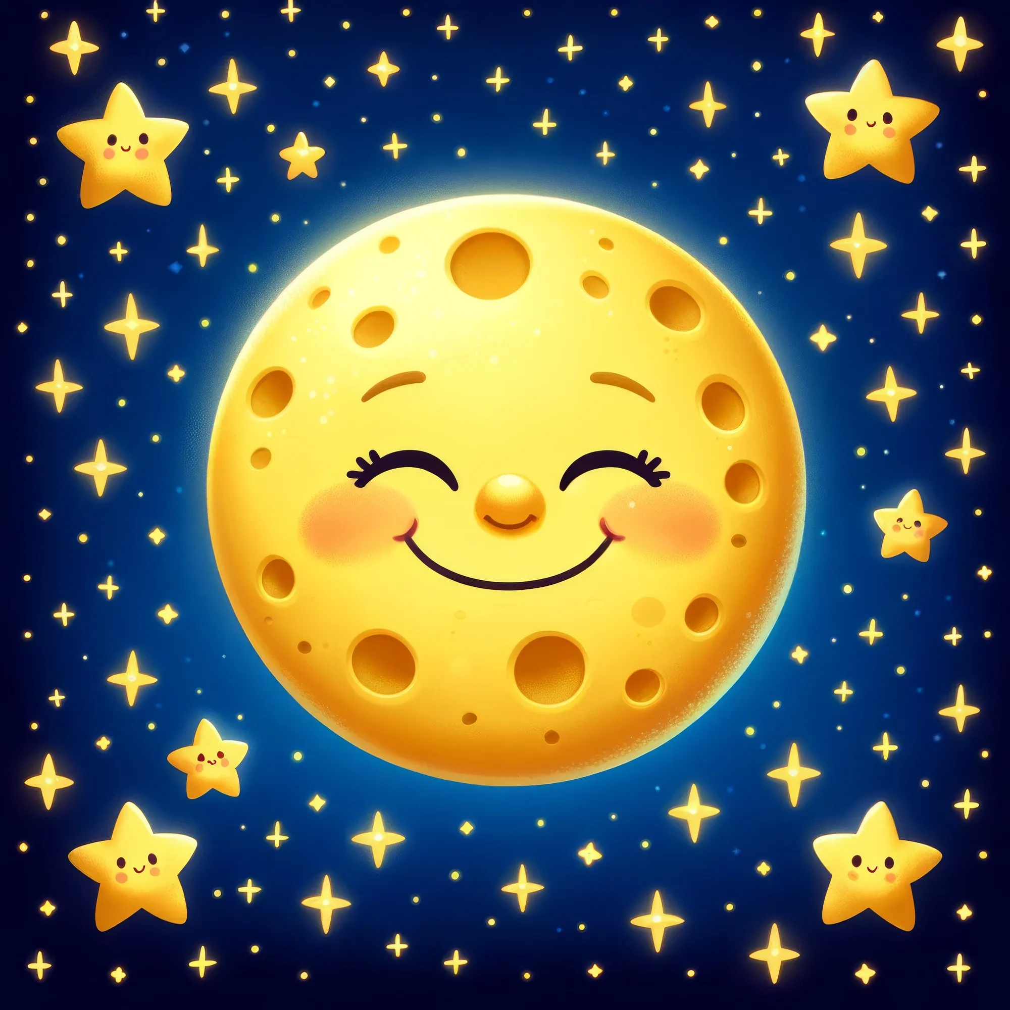 Good night greeting - moon kitschy