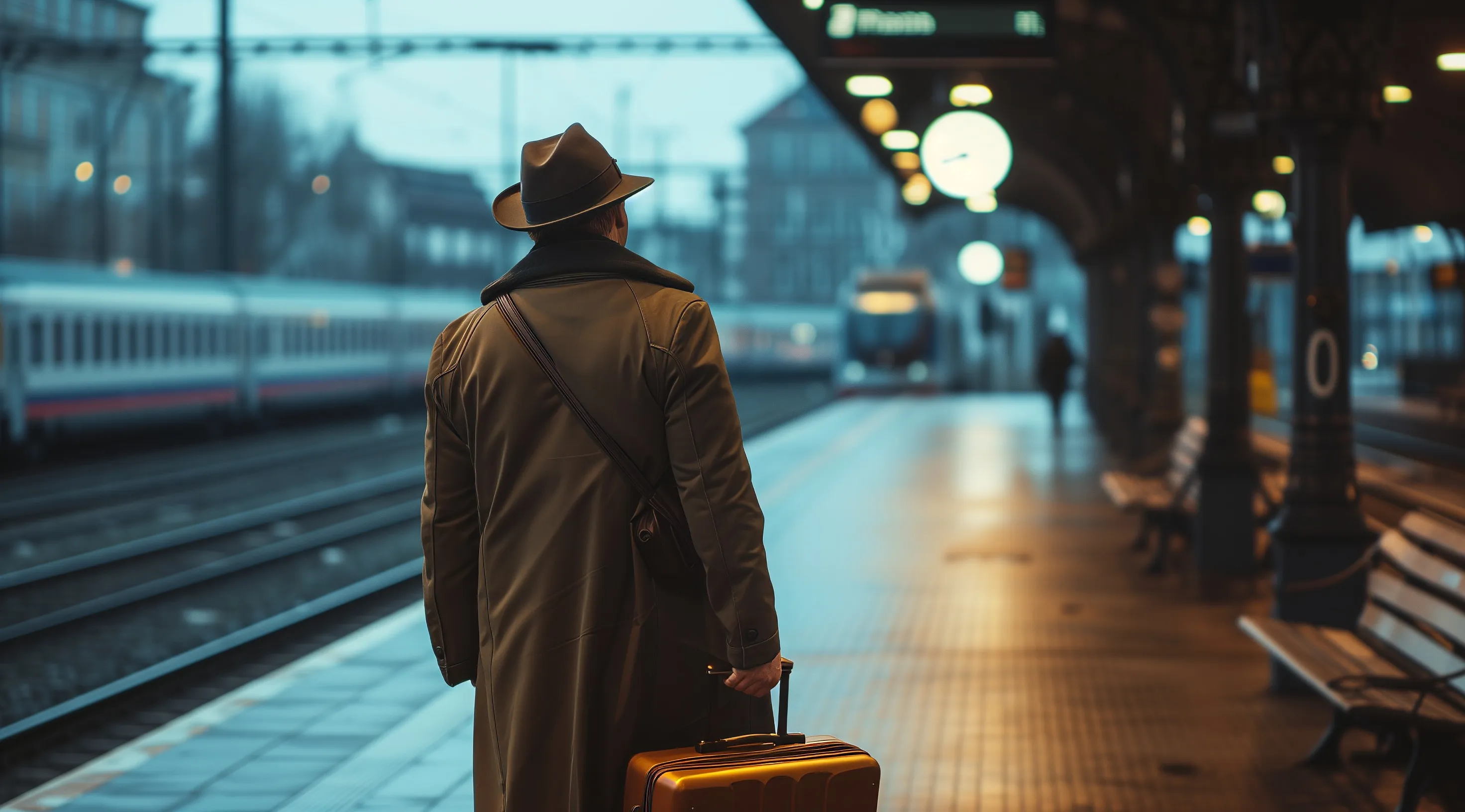 Sprüche für den Abschied eines Kollegen: Koffer am Bahnhof