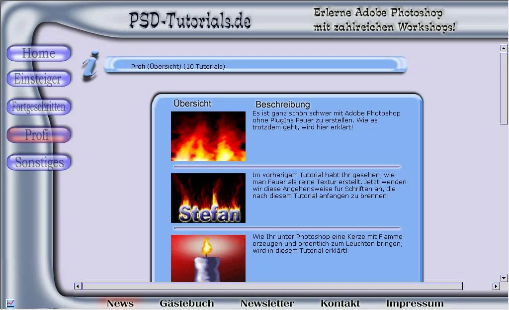 PSD-Tutorials.de under de första åren