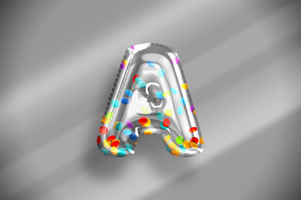 Balloon effect with colorful confetti