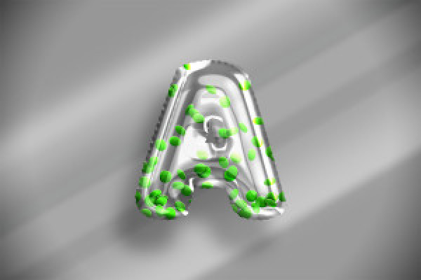 Balloon effect with green confetti