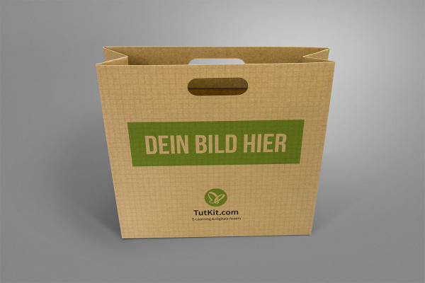 Mockup for paper bag: standing, frontal