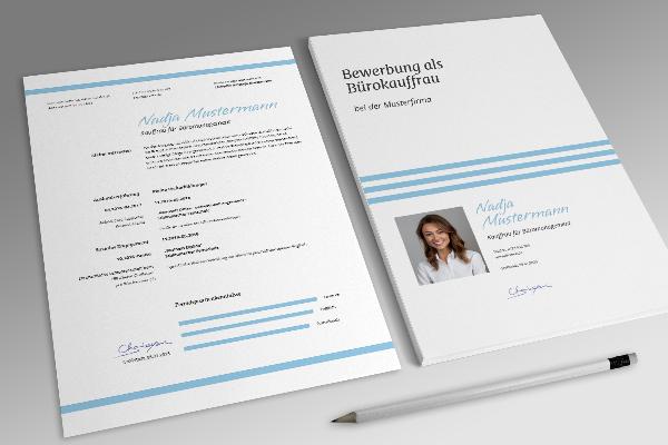 Application template for office management in light blue
