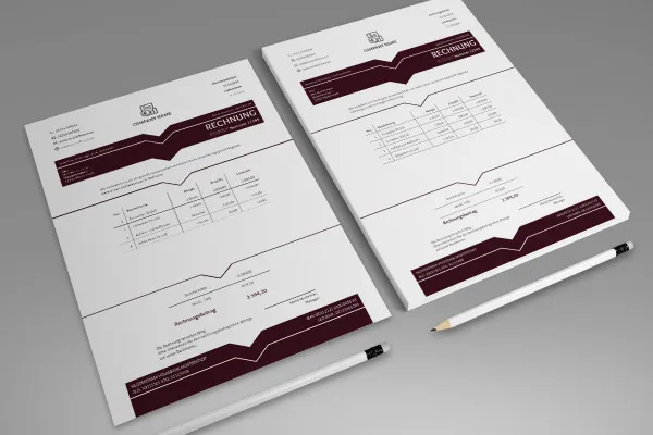 Invoice templates for business, trade and services - Template 02