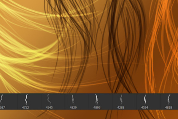 Drawing hair - 10 brushes with strands for Photoshop and Co (Version 02)