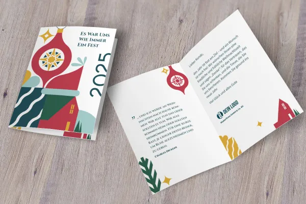 Christmas Eve" - business Christmas card template (A5 portrait)