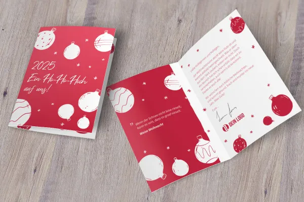 Glittery round" - business Christmas card template (A5 portrait)