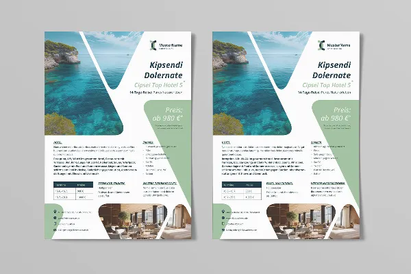 Flyer templates for travel agencies for display and shop window advertising - Variant 2