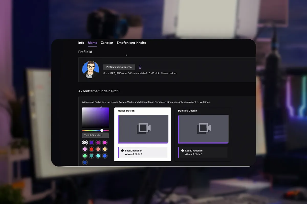 Livestreaming tutorial: 3.4 | Twitch profile picture