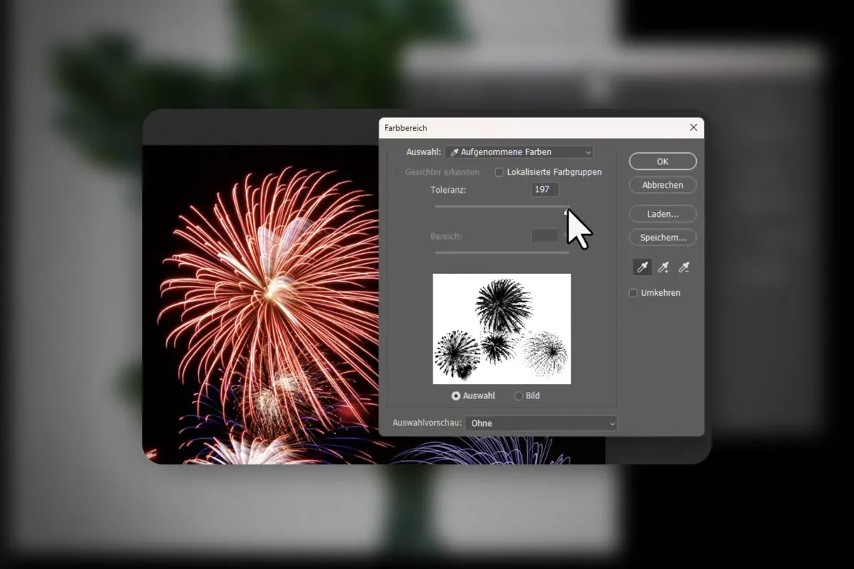 Freistellen mit Photoshop und KI: 06 | In Photoshop ein Feuerwerk auf unterschiedlichen schnellen Wegen freistellen