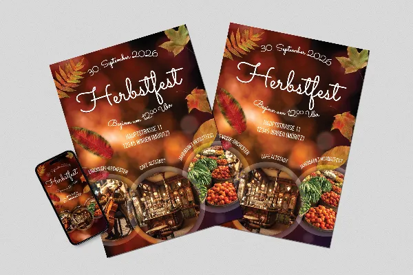 Herbstfest – herbstliche Flyer- und Plakat-Vorlage