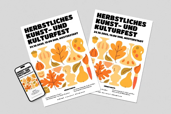 Kulturfest – herbstliche Flyer- und Plakat-Vorlage