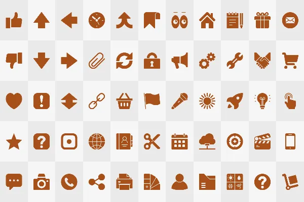 Vector-based interaction icons in color