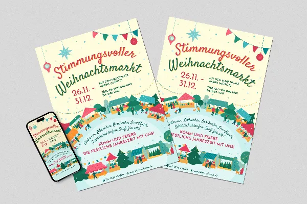 Template "festive Christmas market" for Christmas posters & Christmas flyers