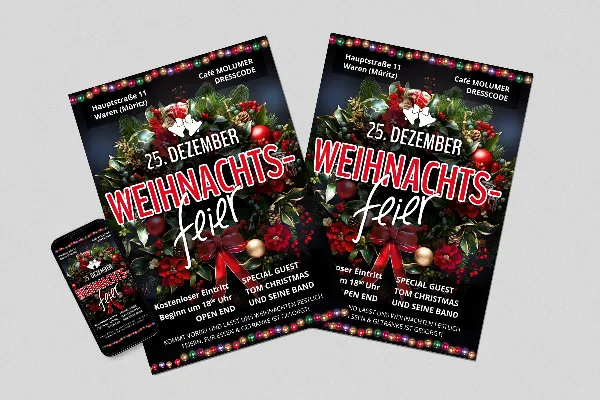 "Advent en kerstfeest" sjabloon voor kerstposters & kerstflyers