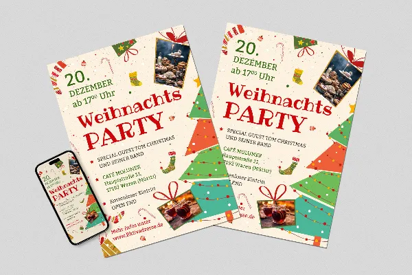 Sjabloon "Magisch kerstfeest" voor kerstposters & kerstflyers