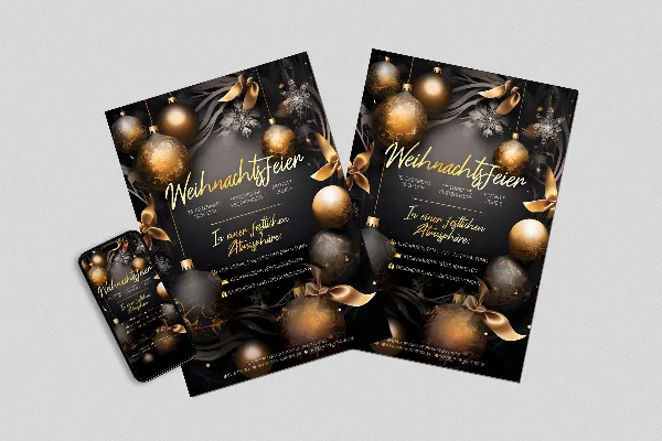 Template "Christmas Gold" for Christmas posters & flyers