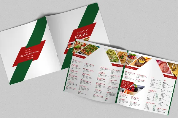 Menu template for Italian restaurants - square